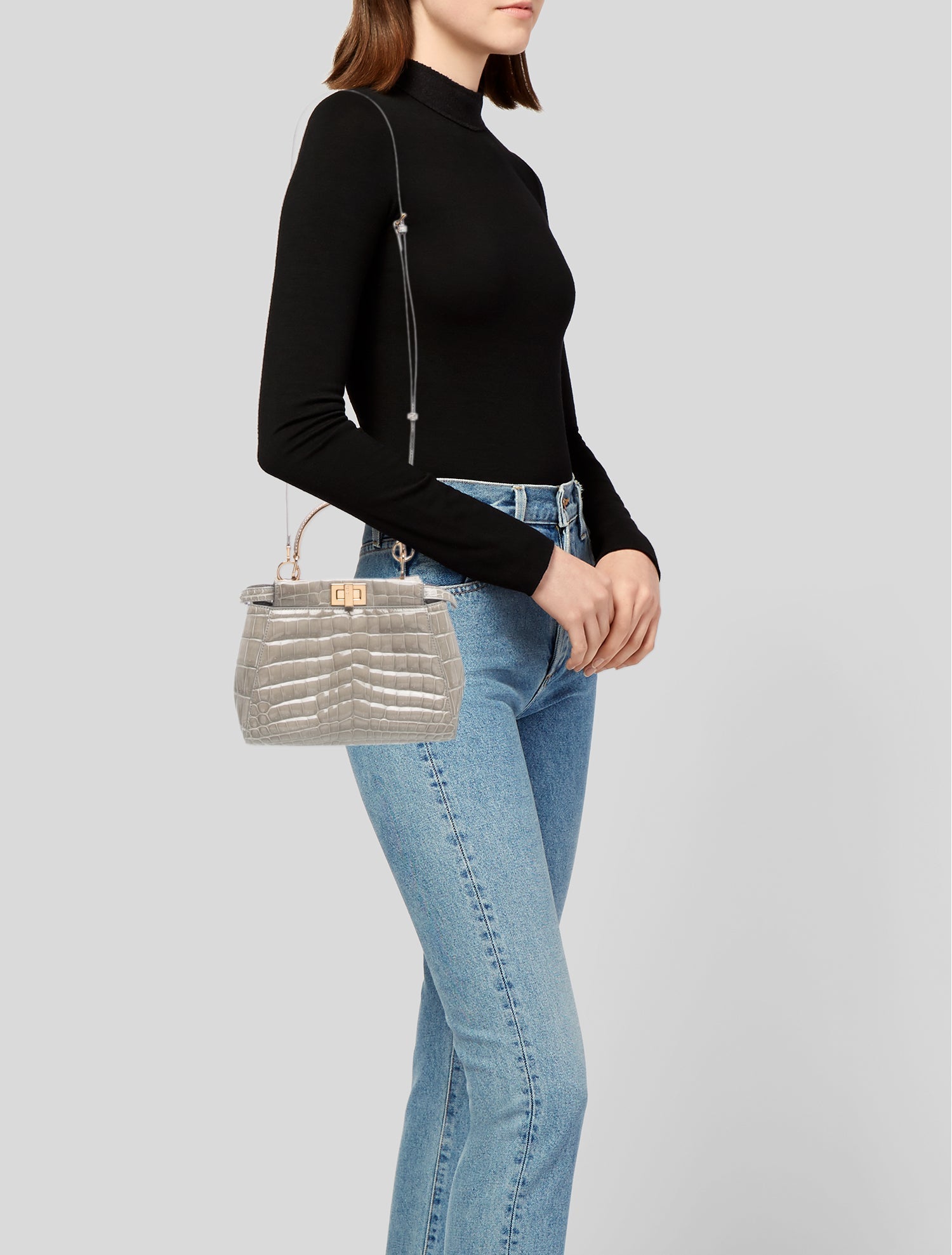 Fendi Crocodile Peekaboo Mini