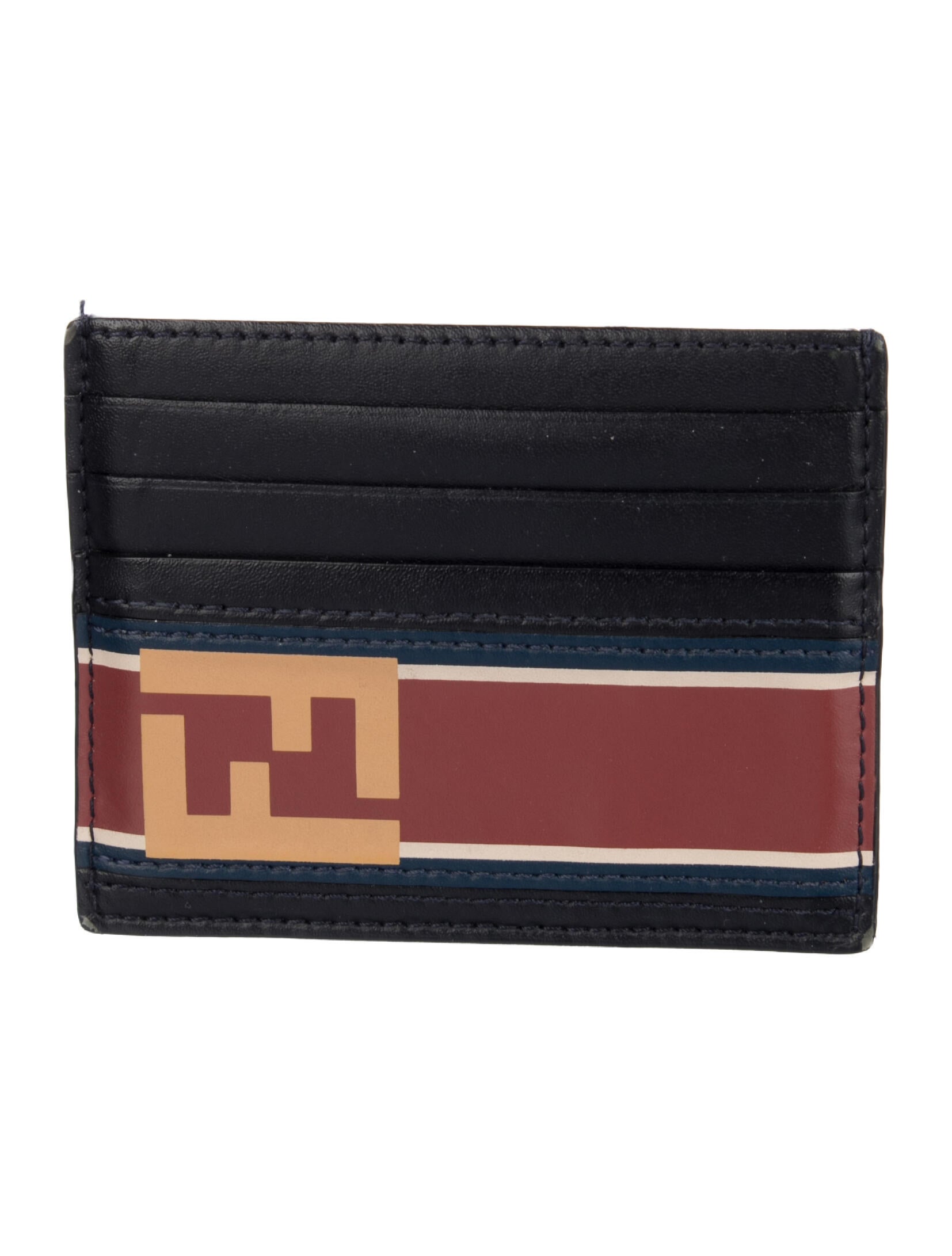 Fendi Leather Printed Card Holder