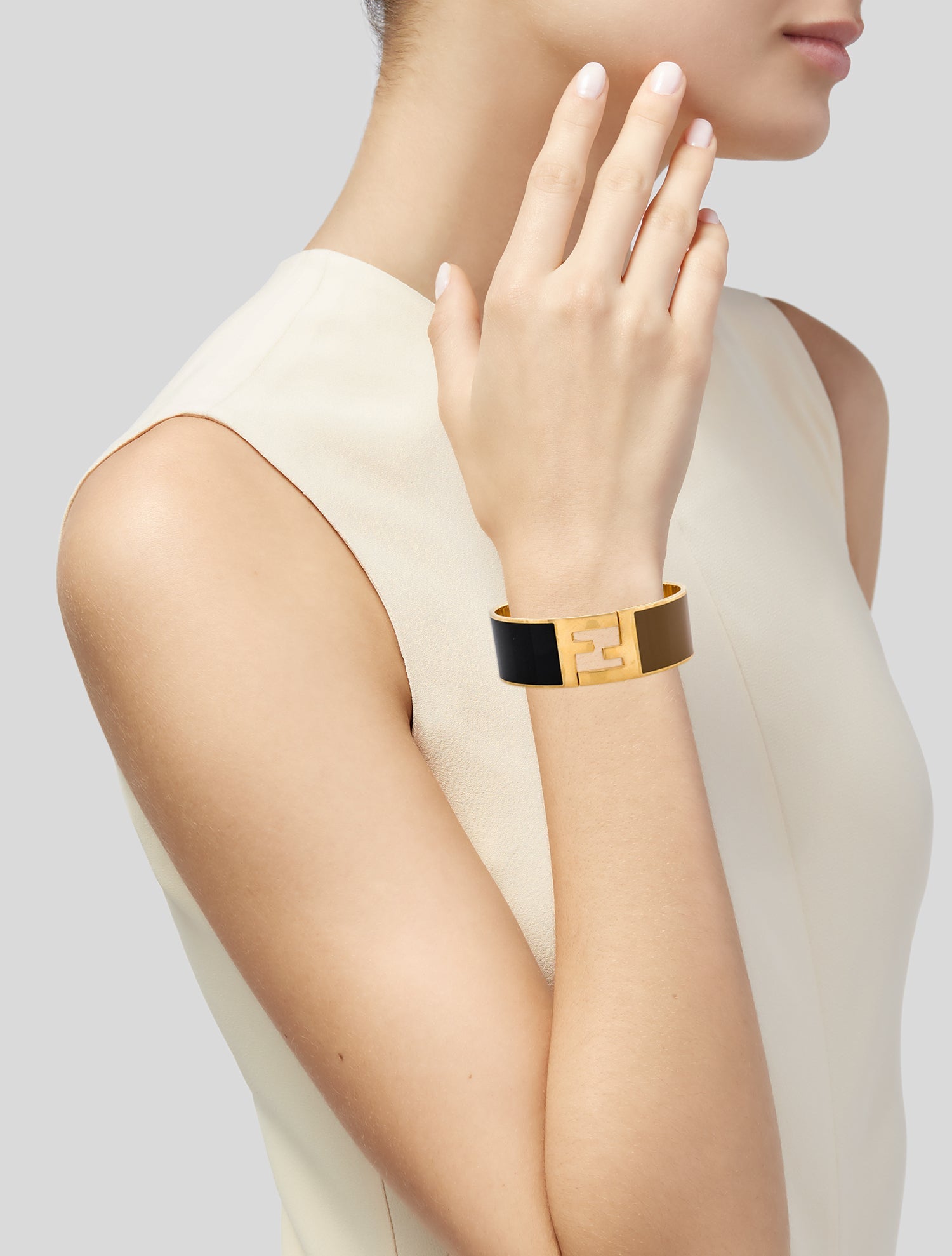 Fendi Enamel Fendista Bangle Bracelet