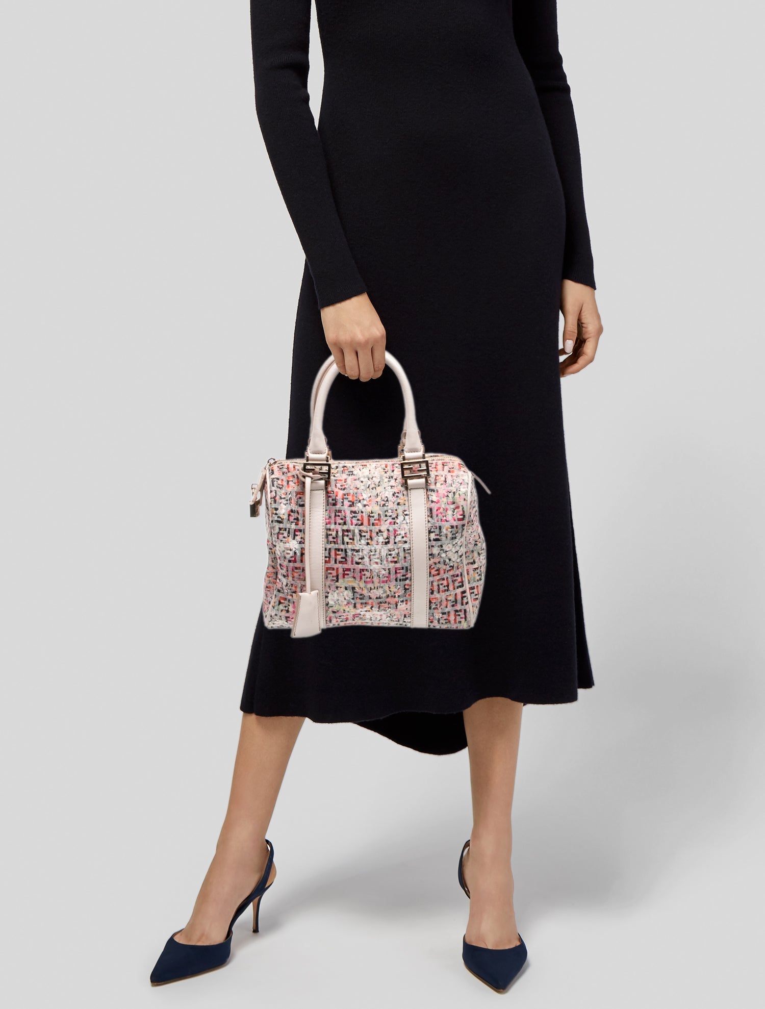 Fendi Zucchino FF Top Handle Bag