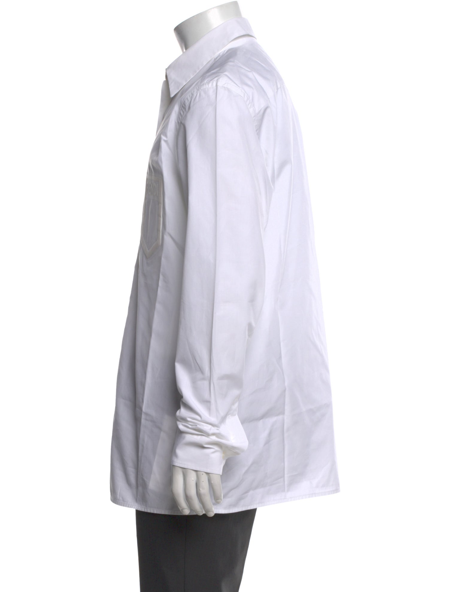 Fendi Zucchino FF Logo Long Sleeve Tuxedo Shirt