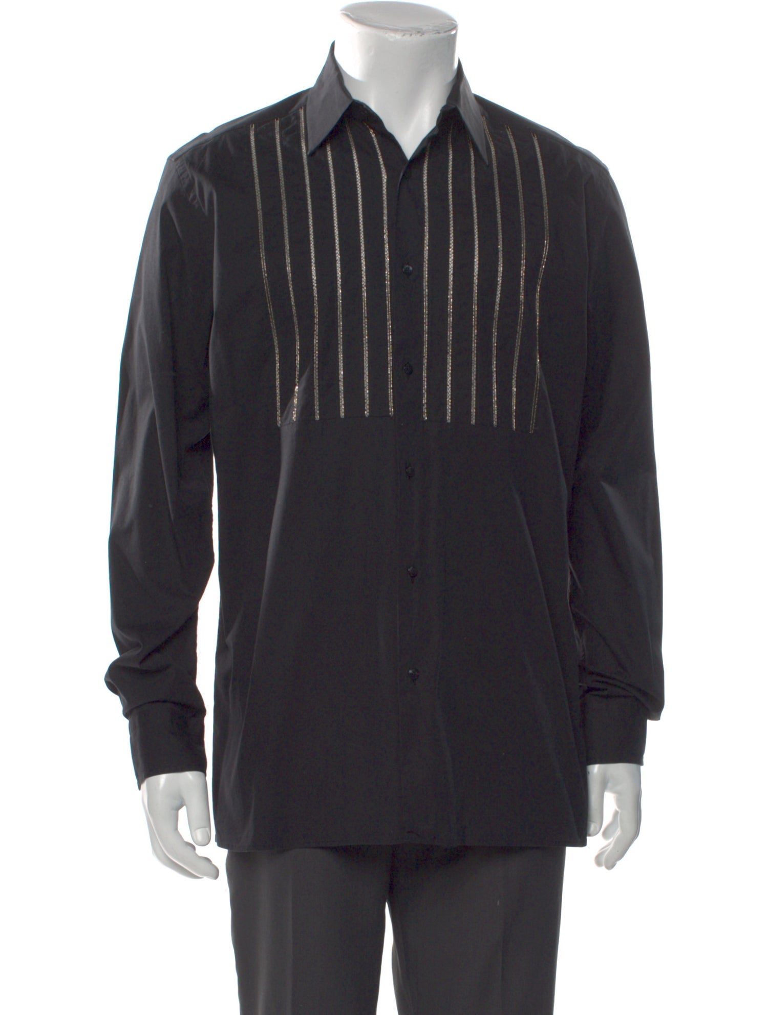Fendi Zucchino FF Logo Long Sleeve Tuxedo Shirt
