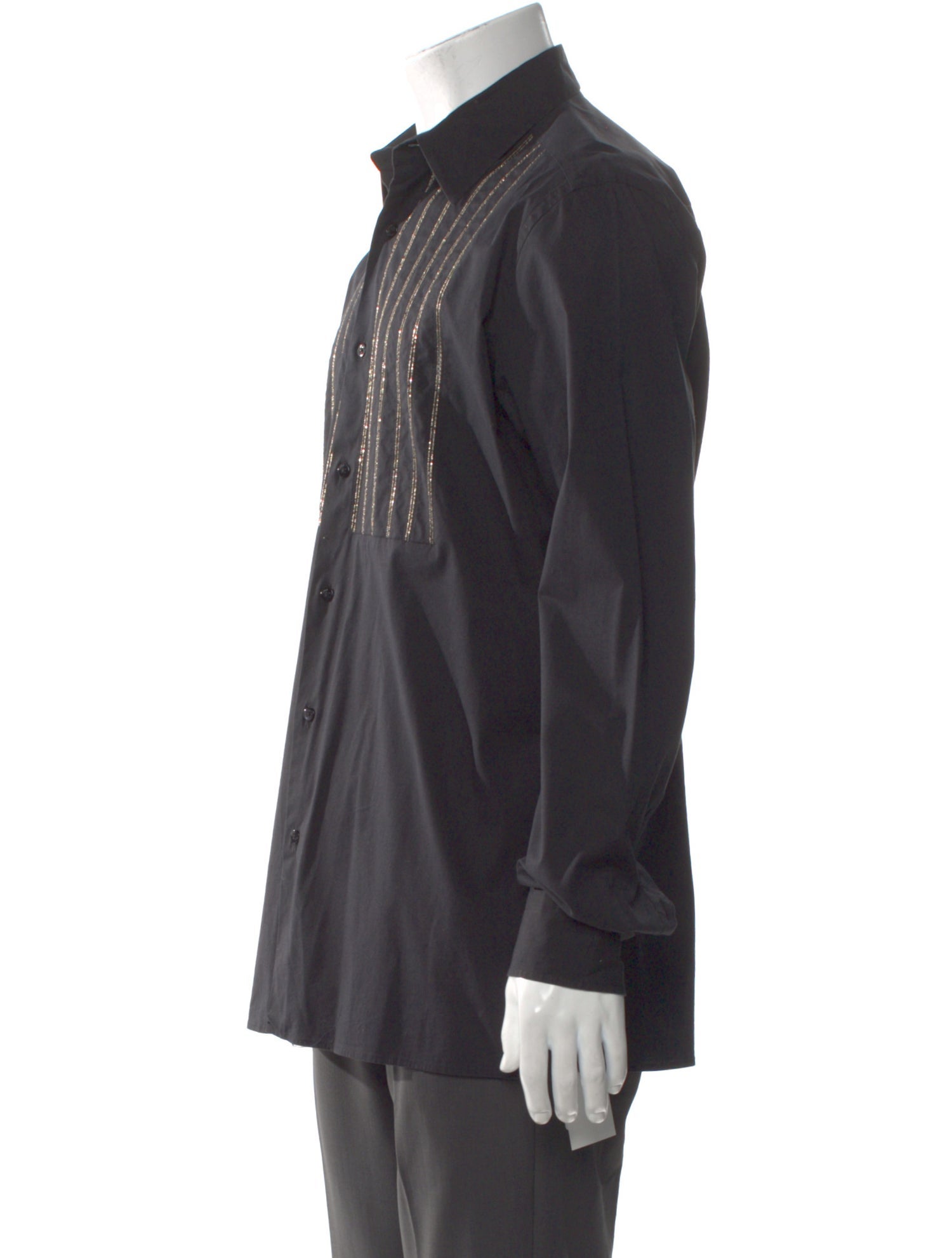 Fendi Zucchino FF Logo Long Sleeve Tuxedo Shirt