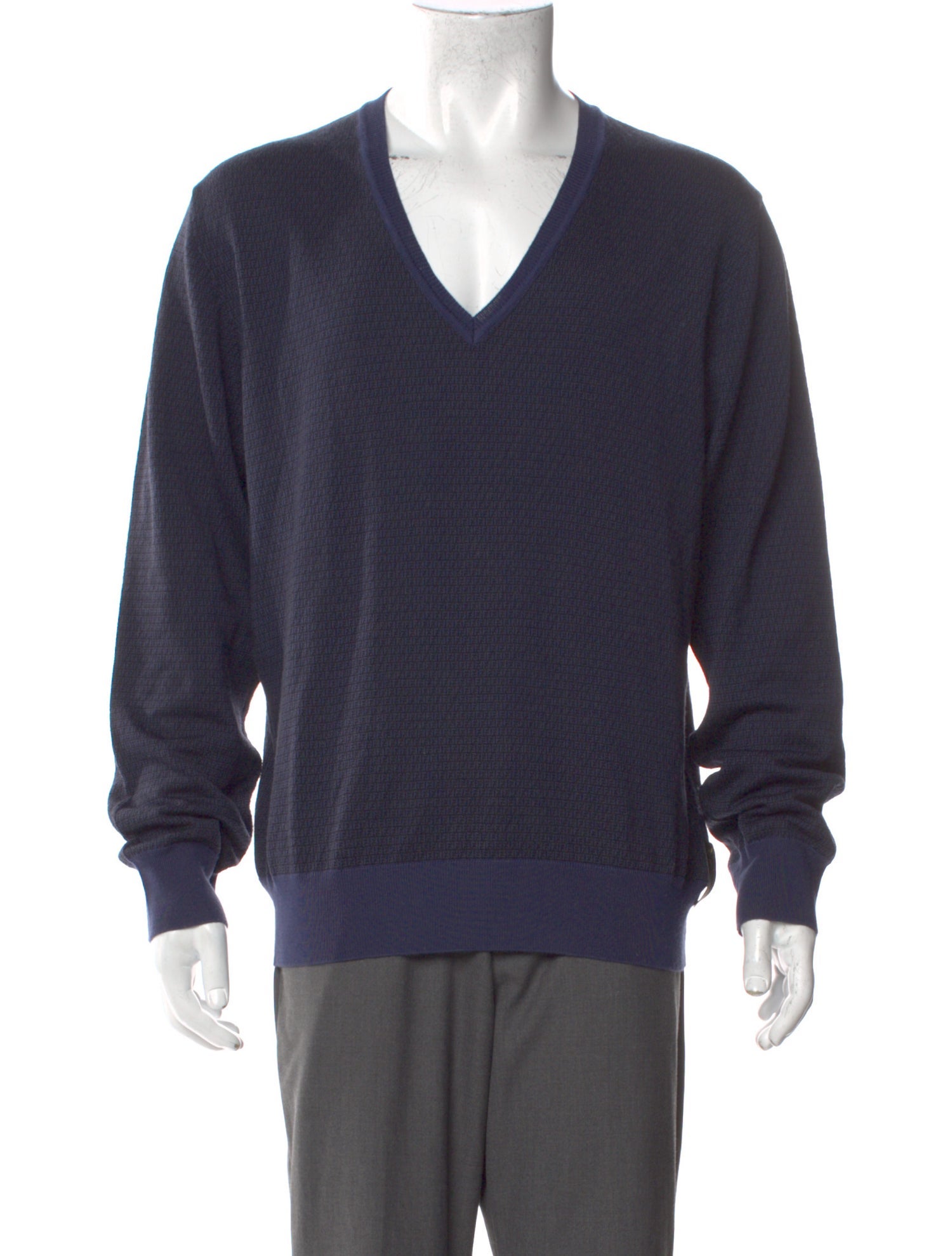 Fendi Zucchino FF Logo Virgin Wool Pullover