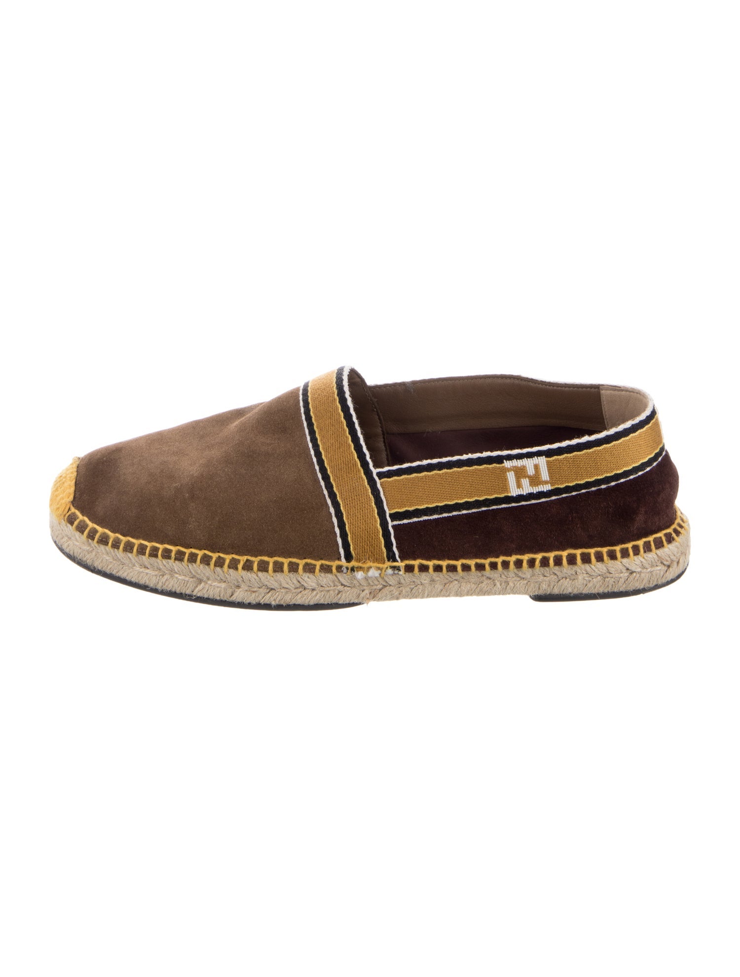 Fendi Suede Striped Espadrilles