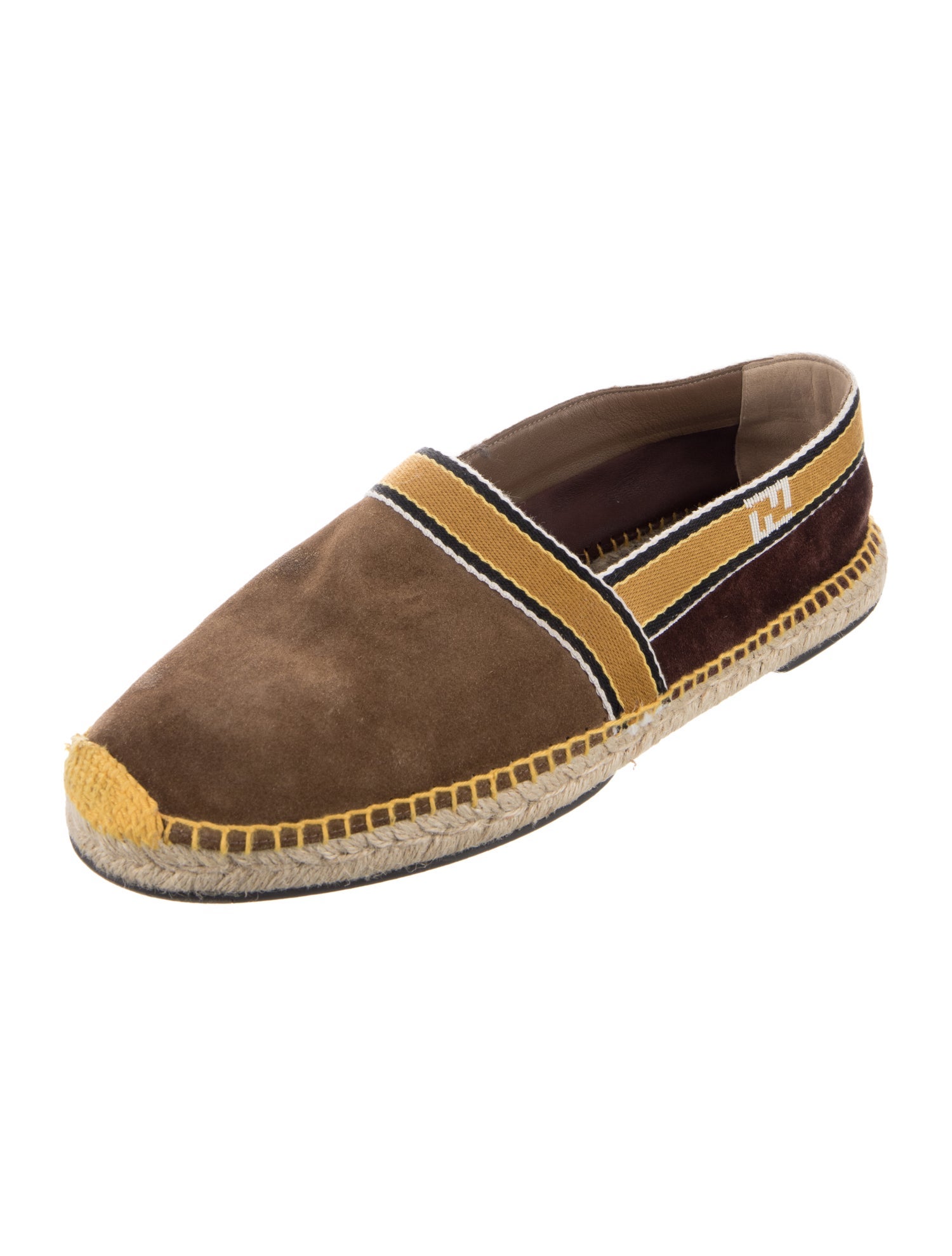 Fendi Suede Striped Espadrilles