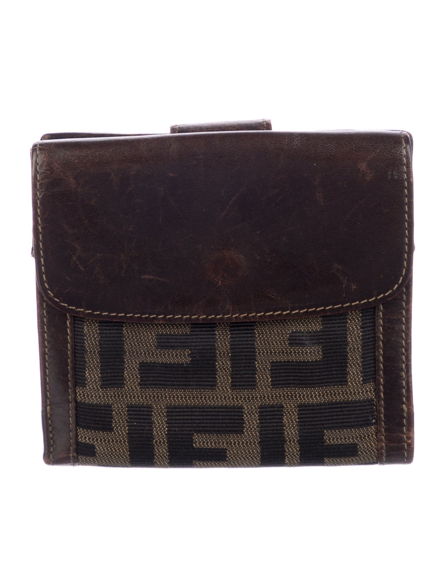 Fendi Vintage Zucca FF Logo Compact Wallet