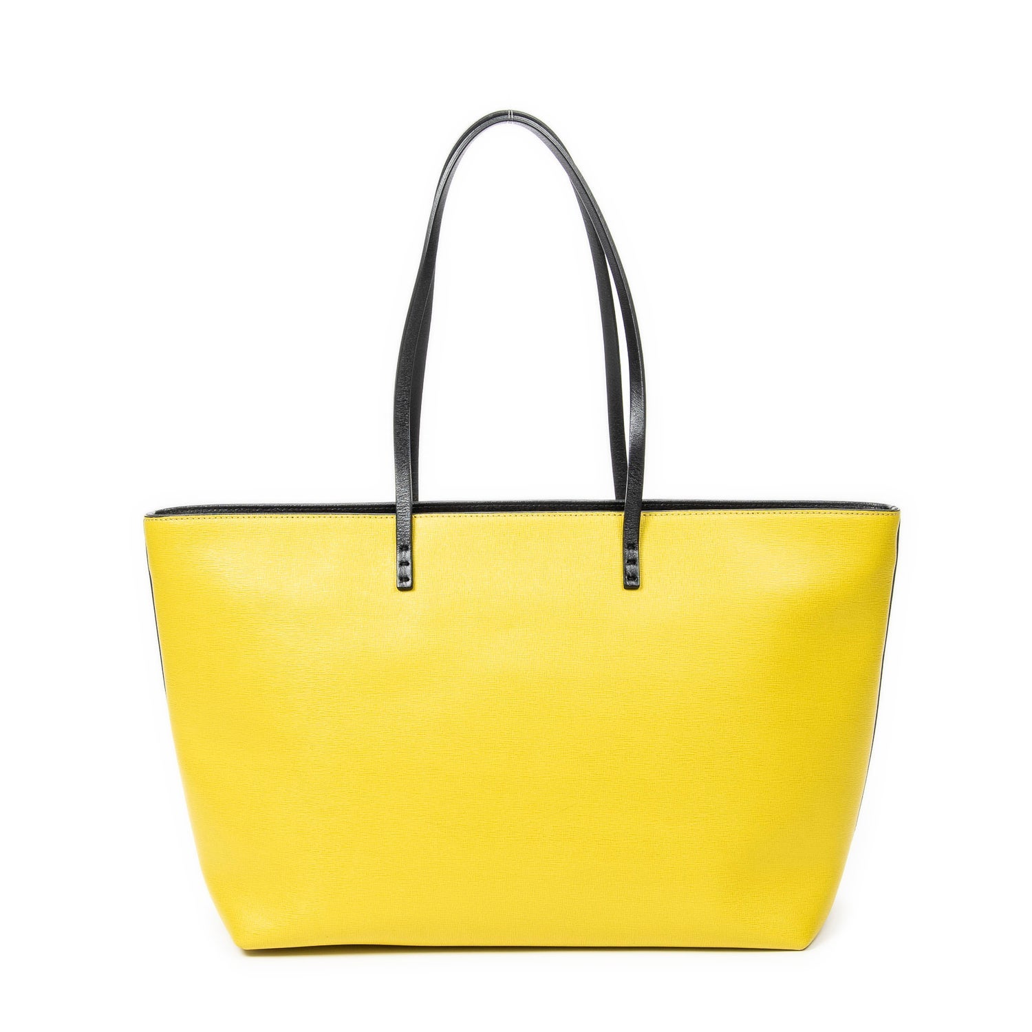 Fendi Leather Monster Eyes Roll Zip Tote - Yellow Shoulder Bags