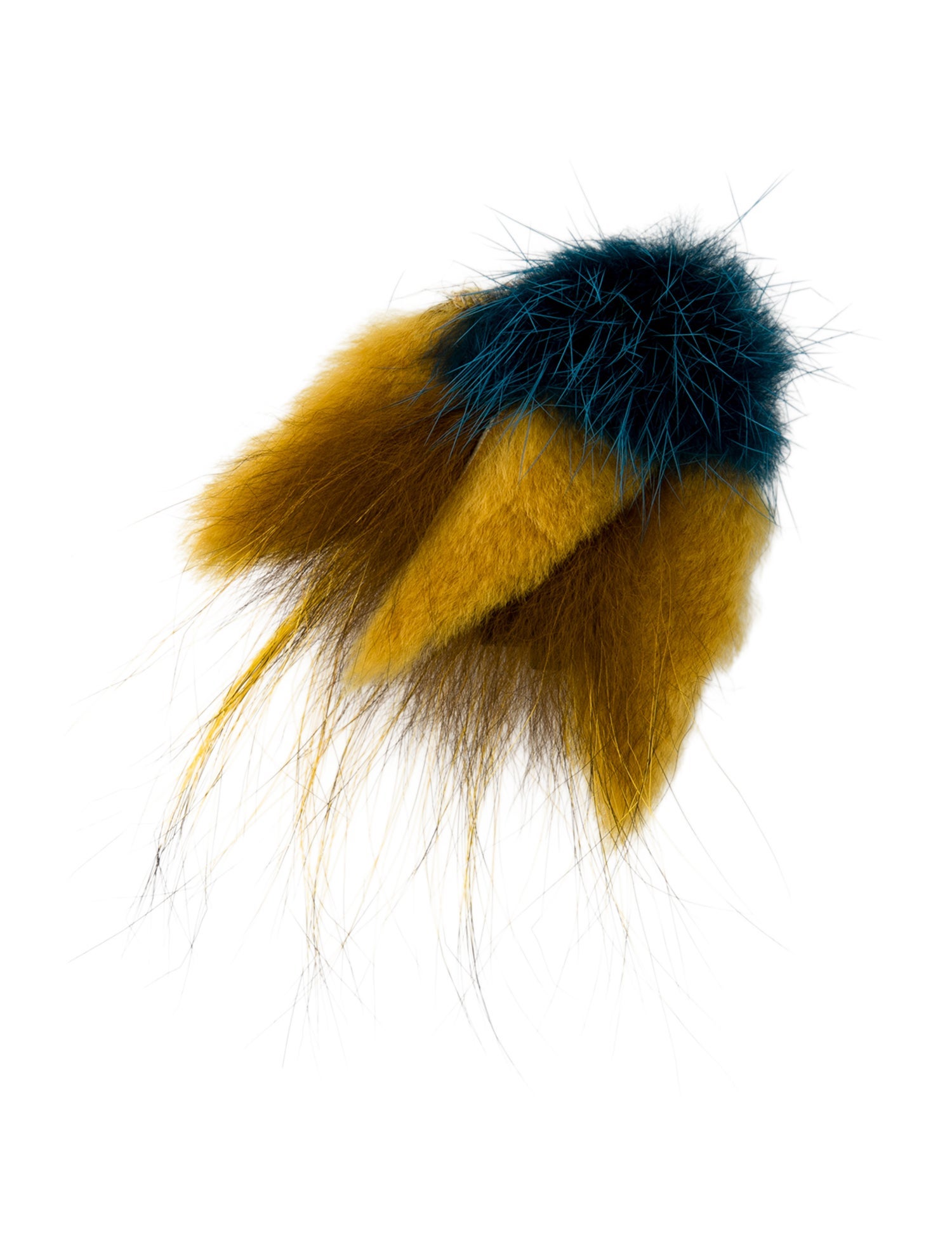 Fendi Fur & Leather Brooch Pin