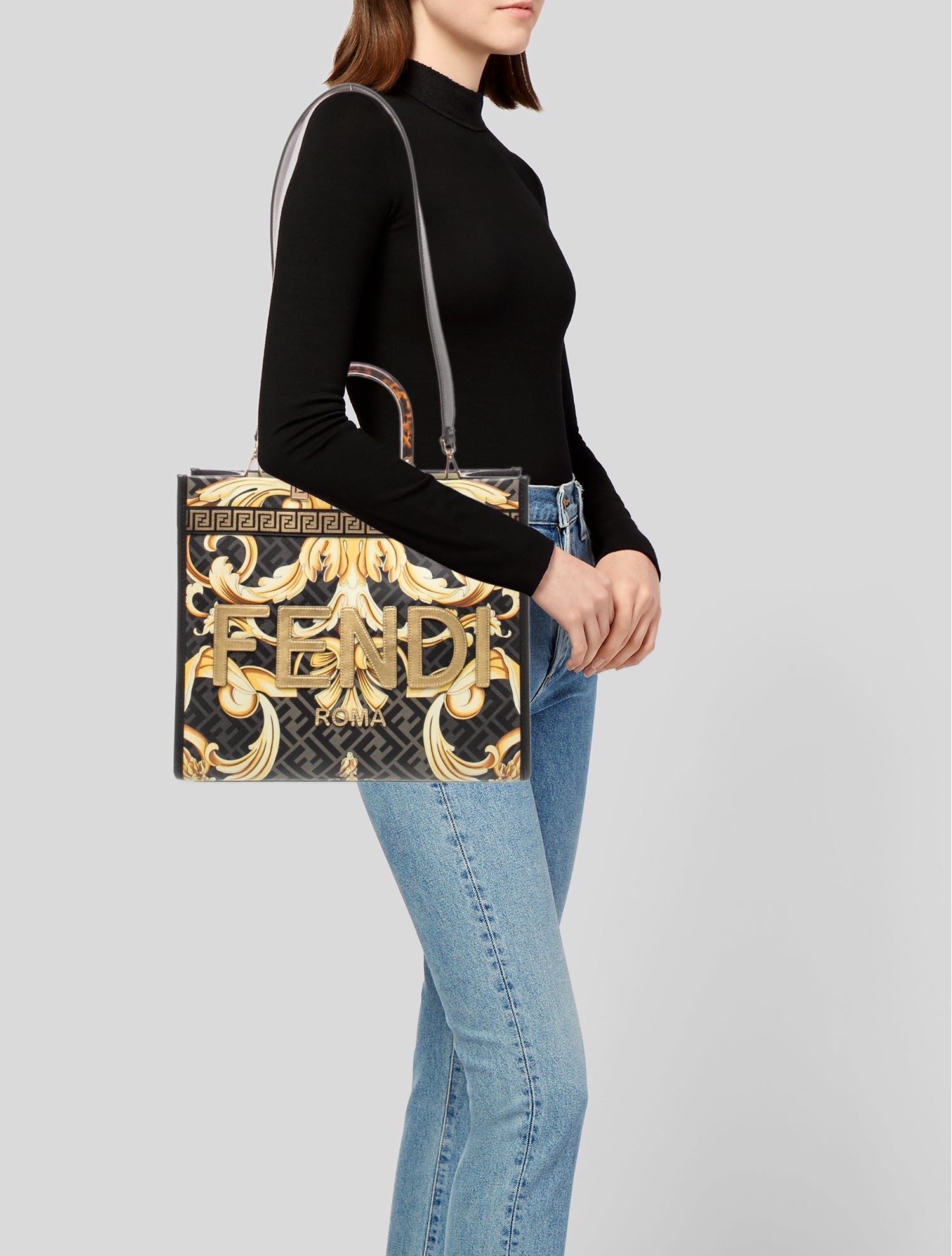 Fendace Canvas Fendi X Versace Sunshine Shopper Medium