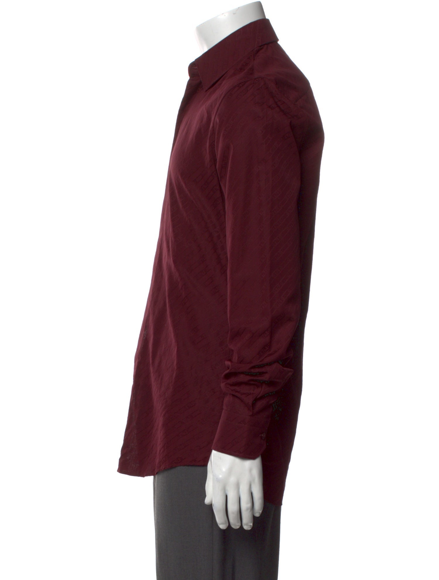 Fendi Zucca FF Logo Long Sleeve Tuxedo Shirt
