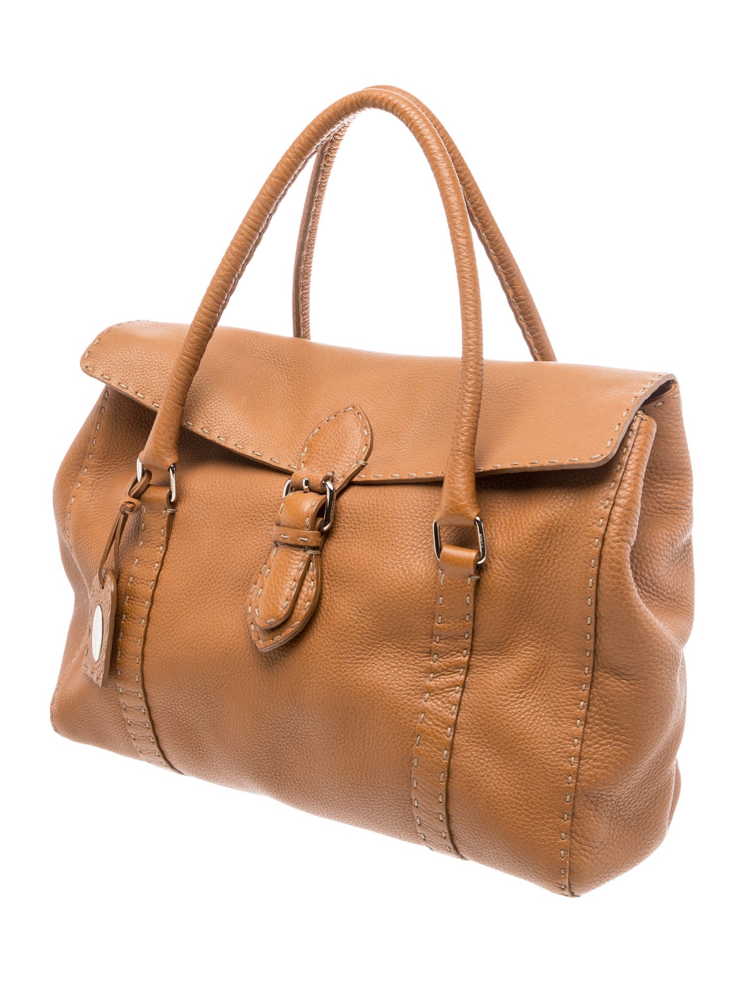 Fendi Zucca Chef Pleated Shoulder Bag - Brown Shoulder Bags