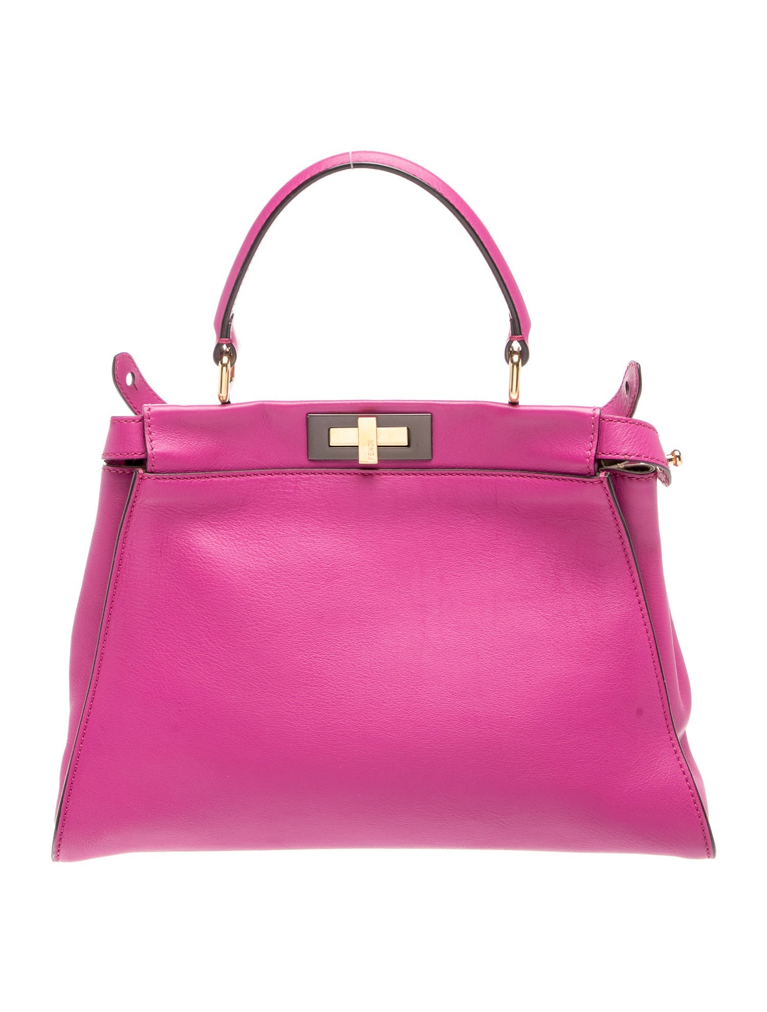 フィフィアンドロメオ　バンブーニット　ピンク　 Mサイズ Fendi Leather Peekaboo Medium - Purple Handle Bags, Handbags