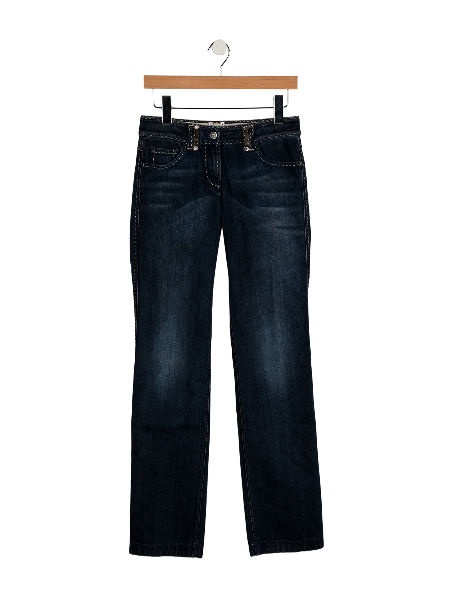Fendi Low-Rise Straight Leg Jeans