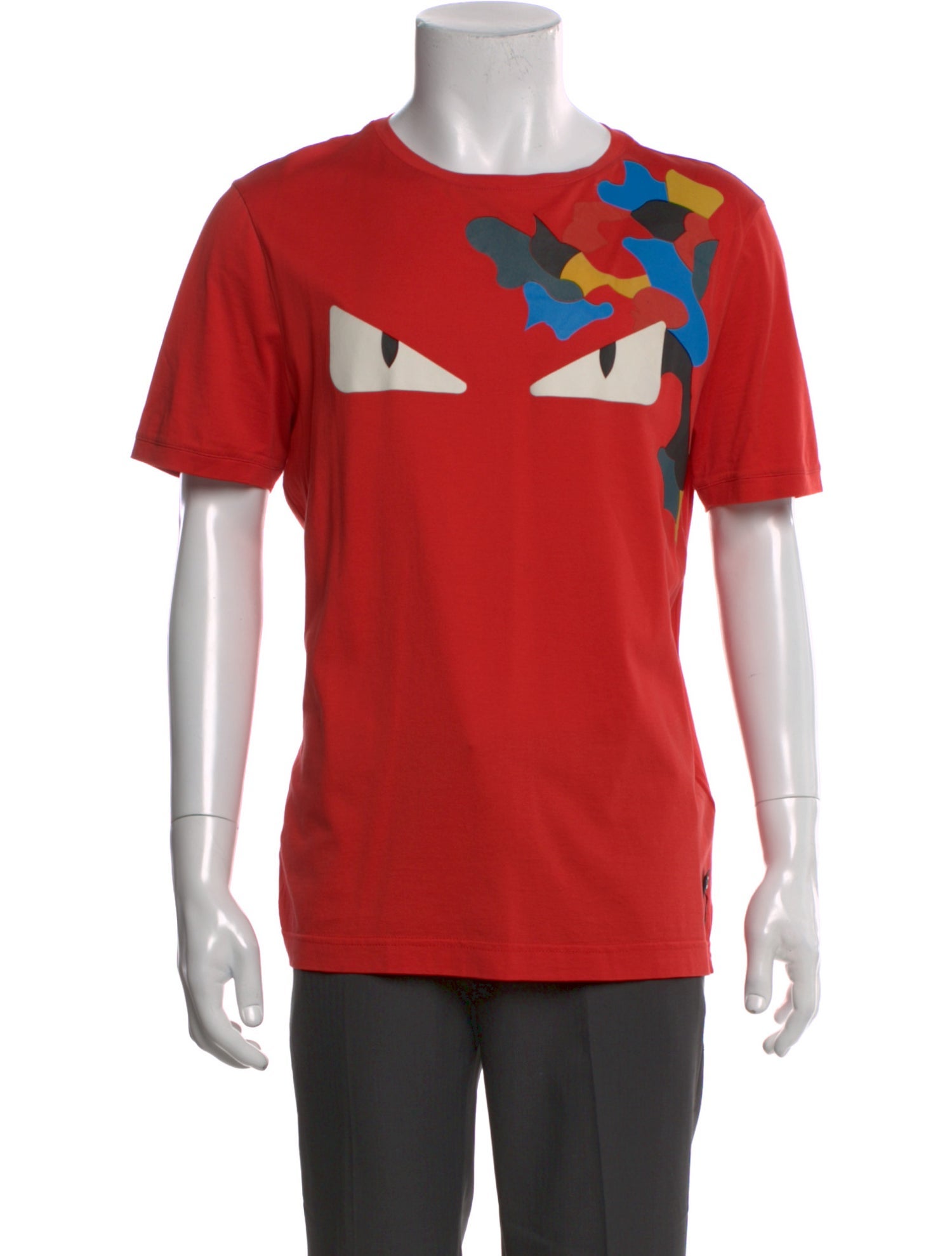 Fendi Monsters Motif Crew Neck T-Shirt