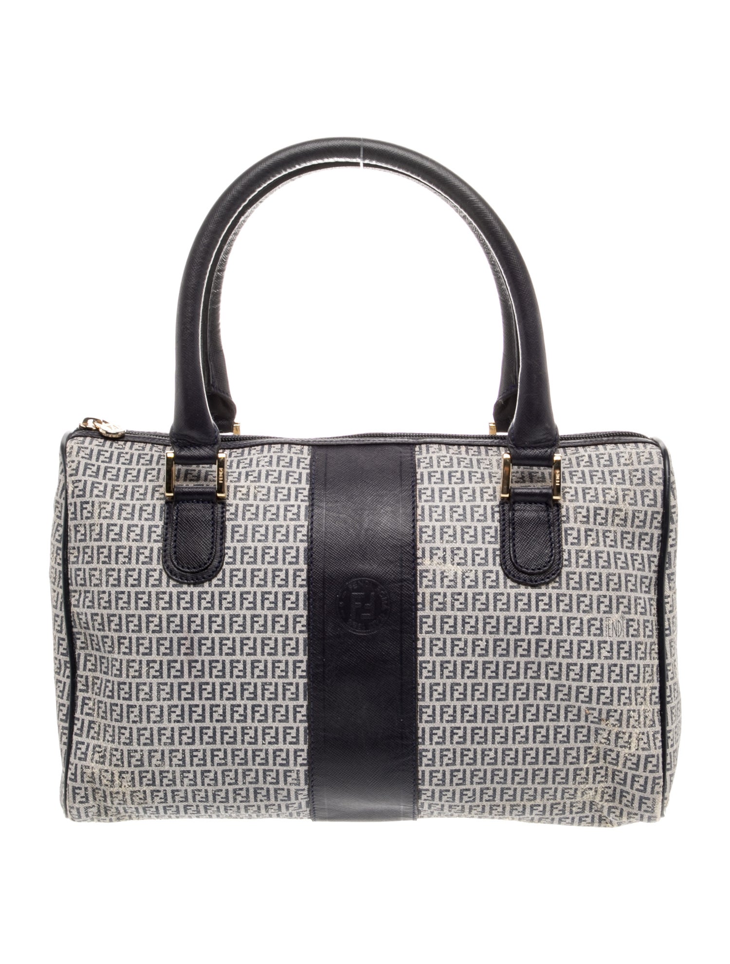 Fendi Zucchino FF Shoulder Bag Vintage - Grey Shoulder Bags