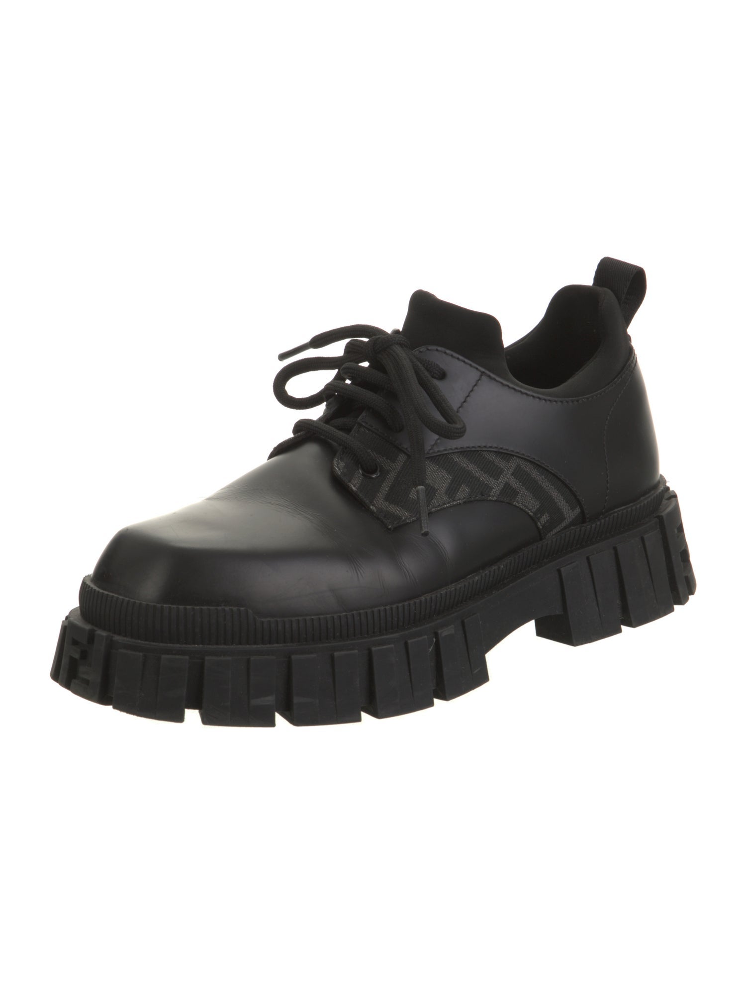 Fendi Zucca FF Logo Leather Oxfords