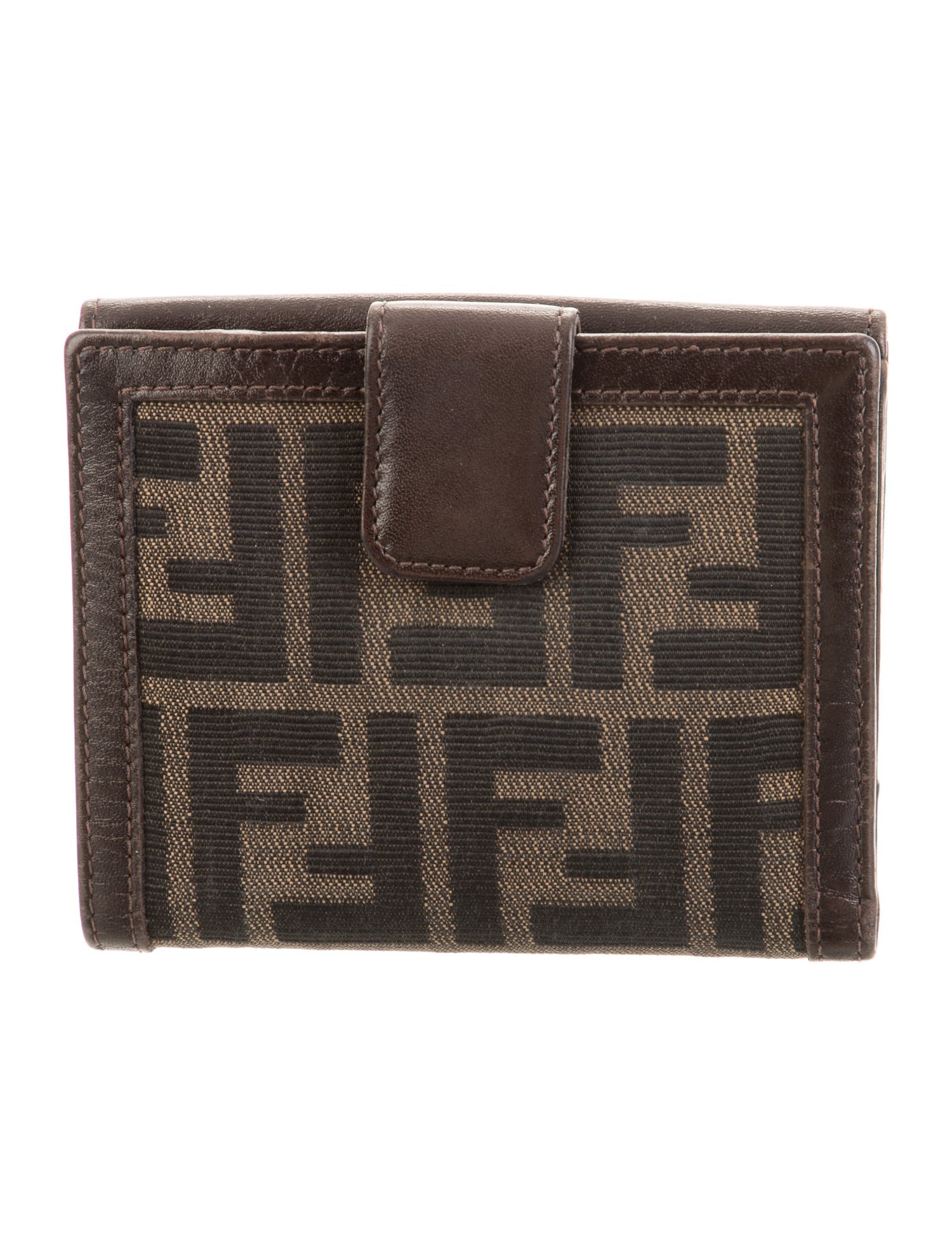 Fendi 2009 Zucca FF Logo Compact Wallet