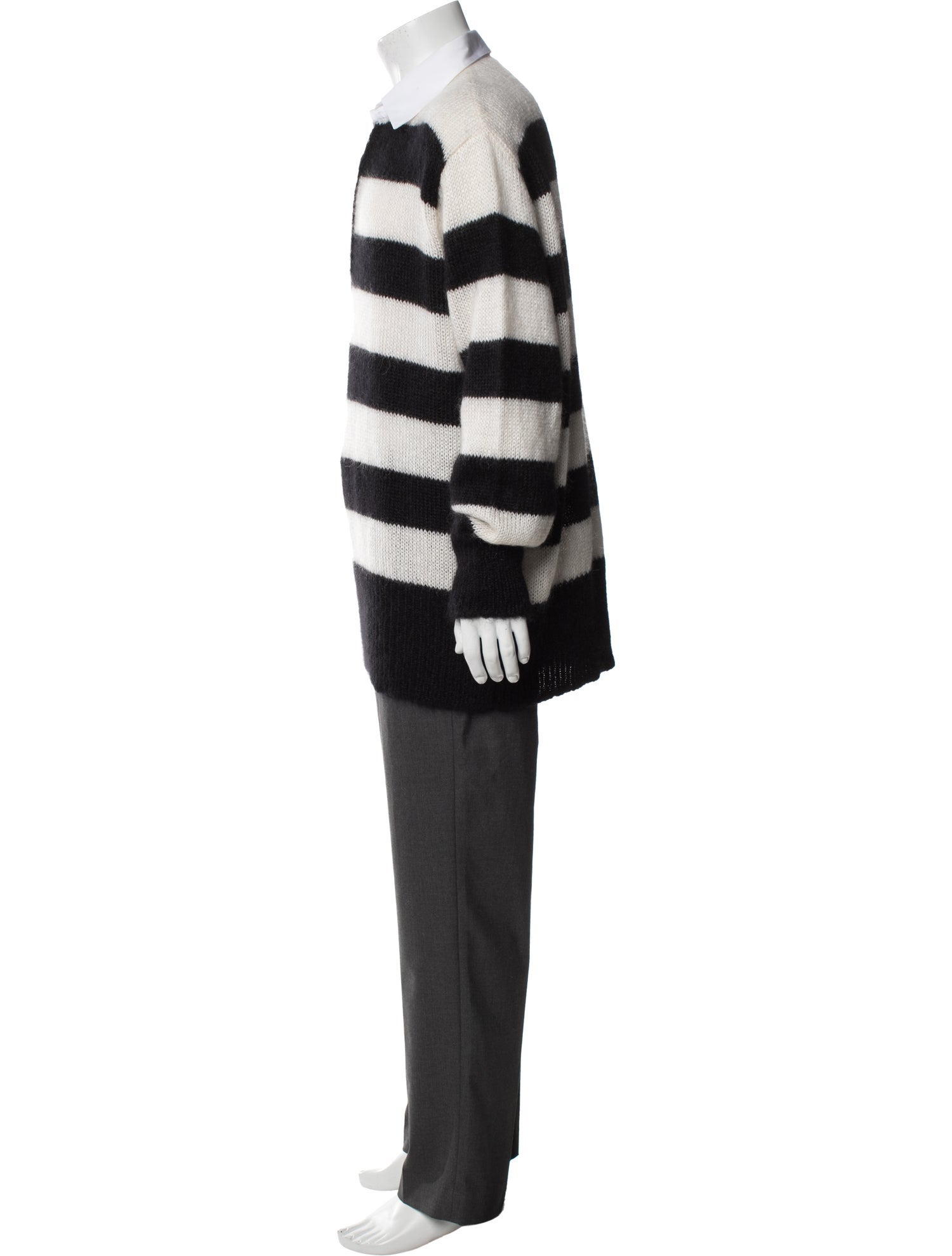 Fendi Mohair Striped Polo Sweater