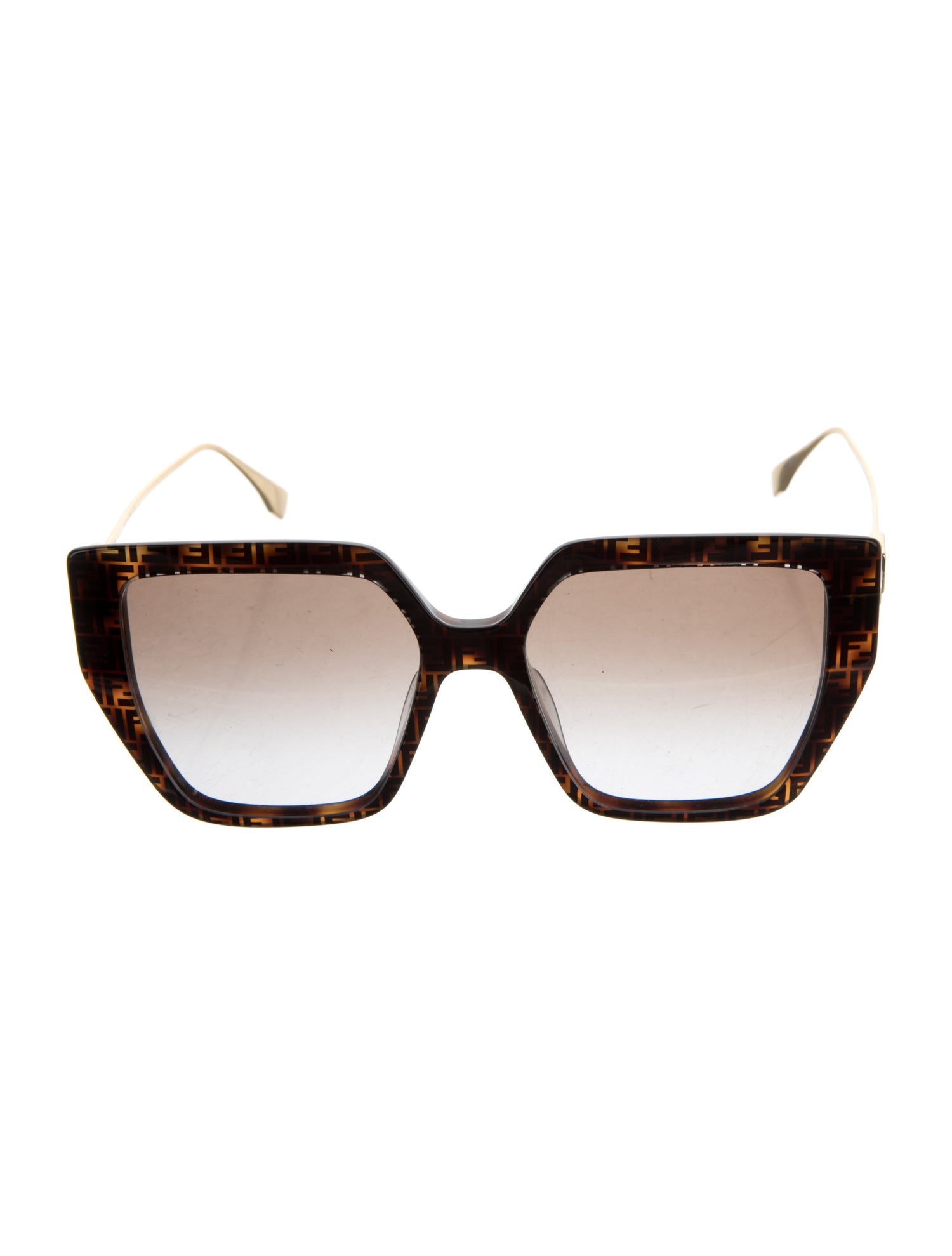 Fendi Zucca FF Logo Square Sunglasses