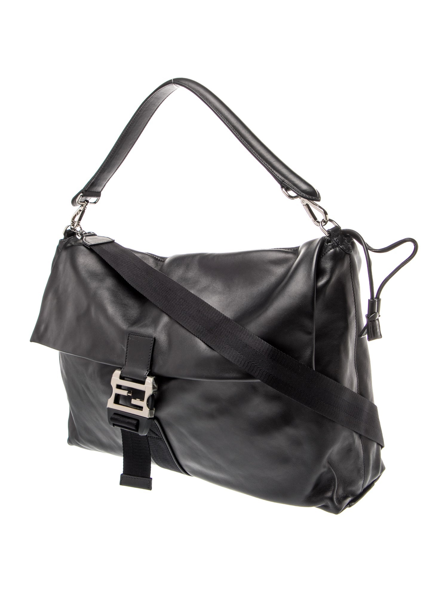 DIOR MEN Leather Slider Zipped Hobo Large 2025 - Black Messenger