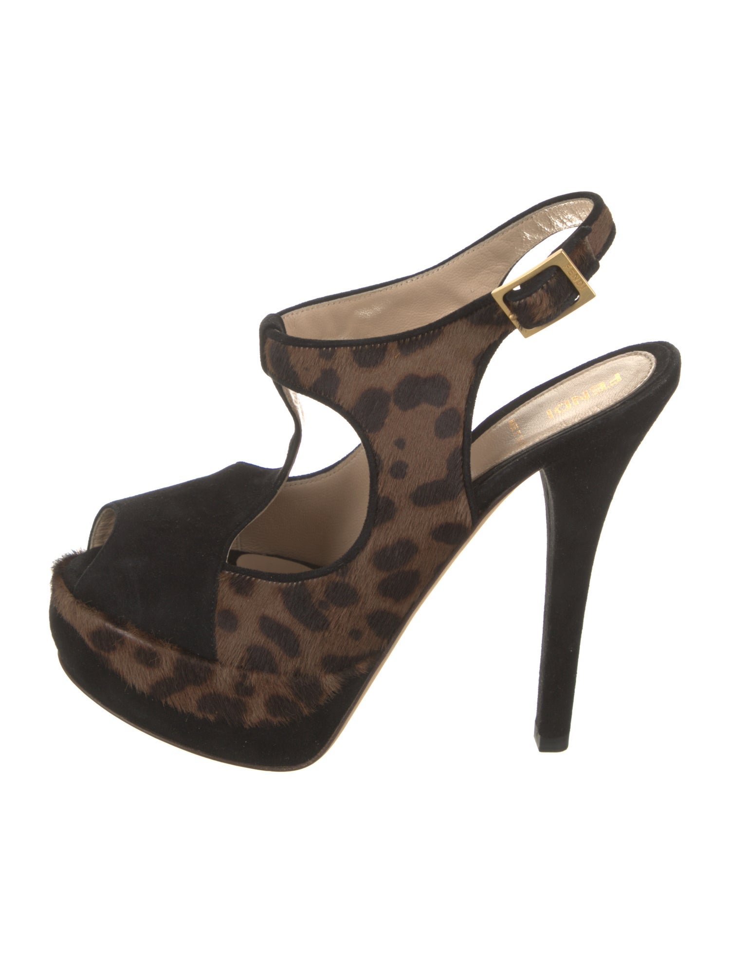 Fendi Ponyhair Slingback Sandals