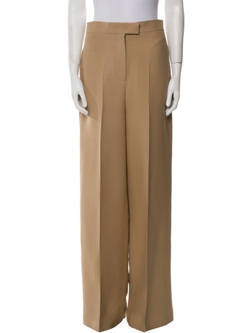 Pre-owned Fendi Wool Wide Leg Pants In Neutral