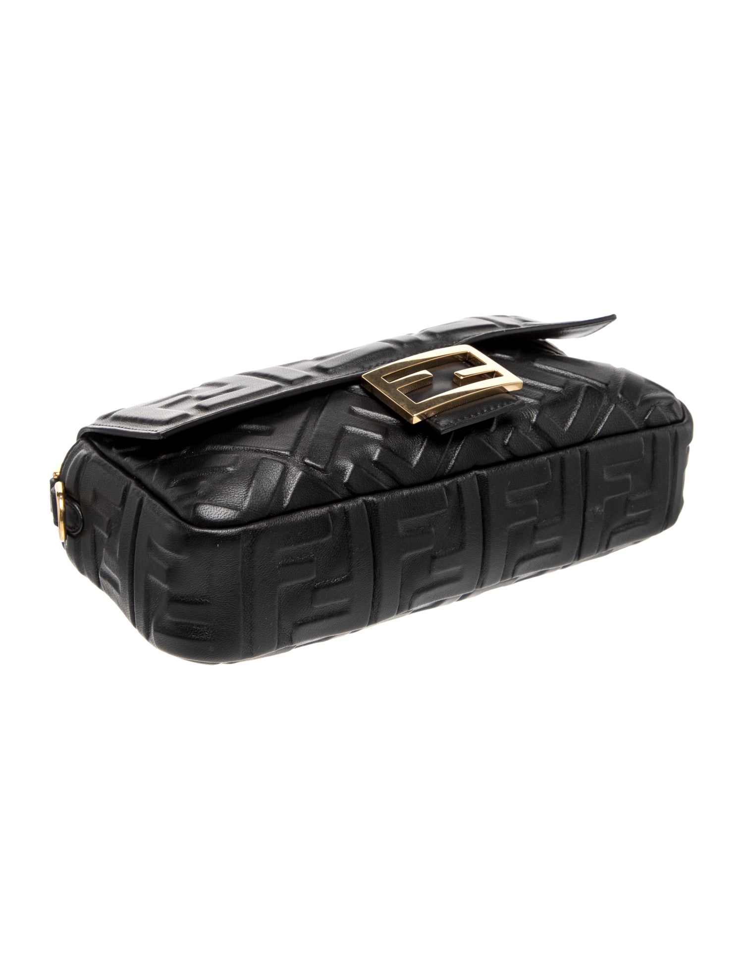Fendi Zucca FF Baguette - Black Shoulder Bags, Handbags