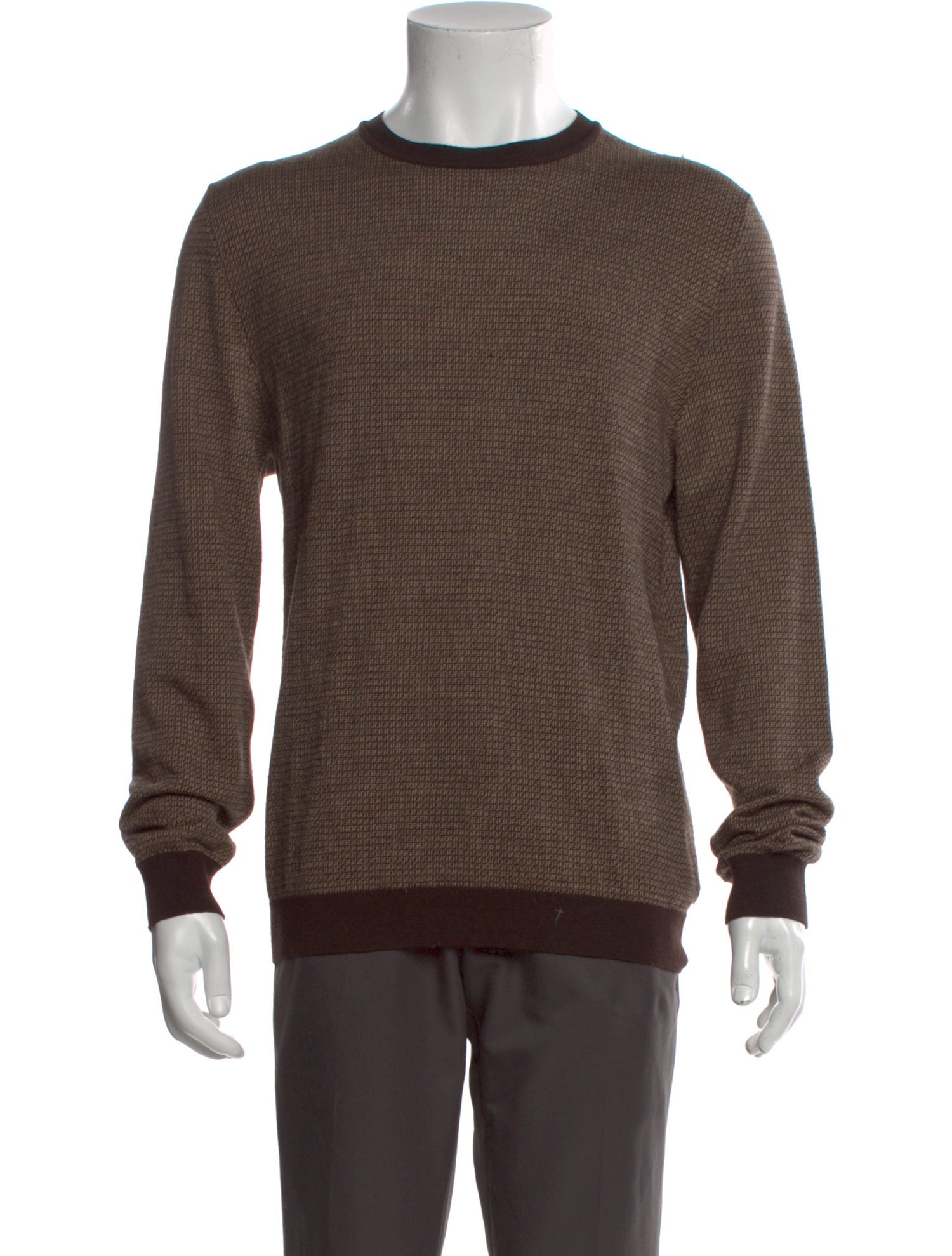 Fendi Zucchino FF Logo Crew Neck Pullover