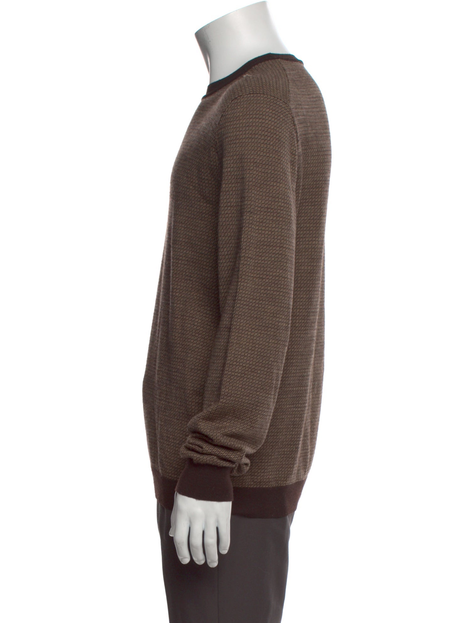 Fendi Zucchino FF Logo Crew Neck Pullover
