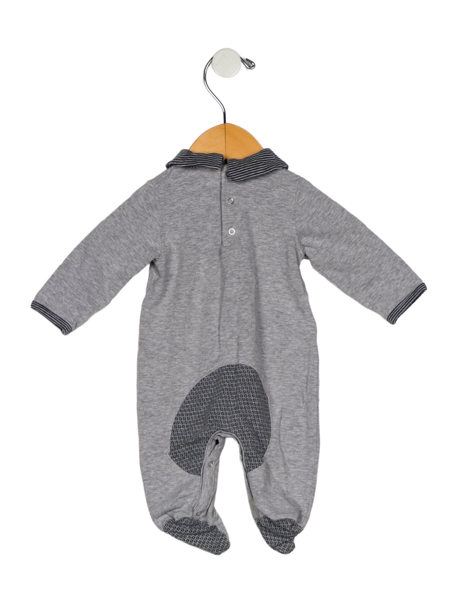 Fendi Wool grey patterned one piece with snap closure