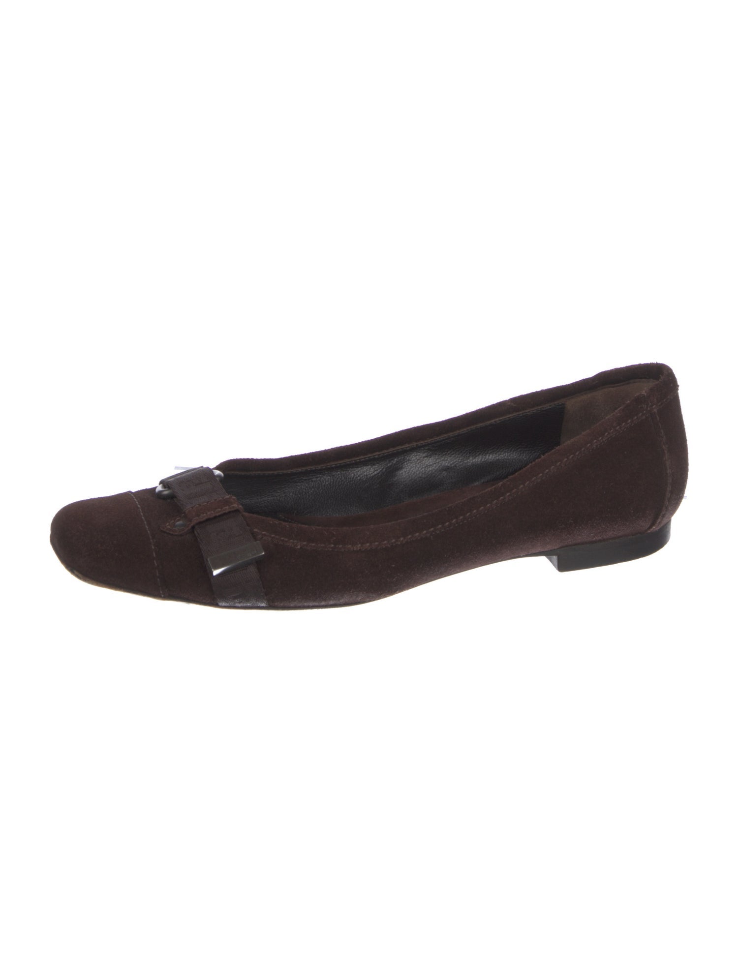 Fendi Zucca FF Logo Suede Ballet Flats
