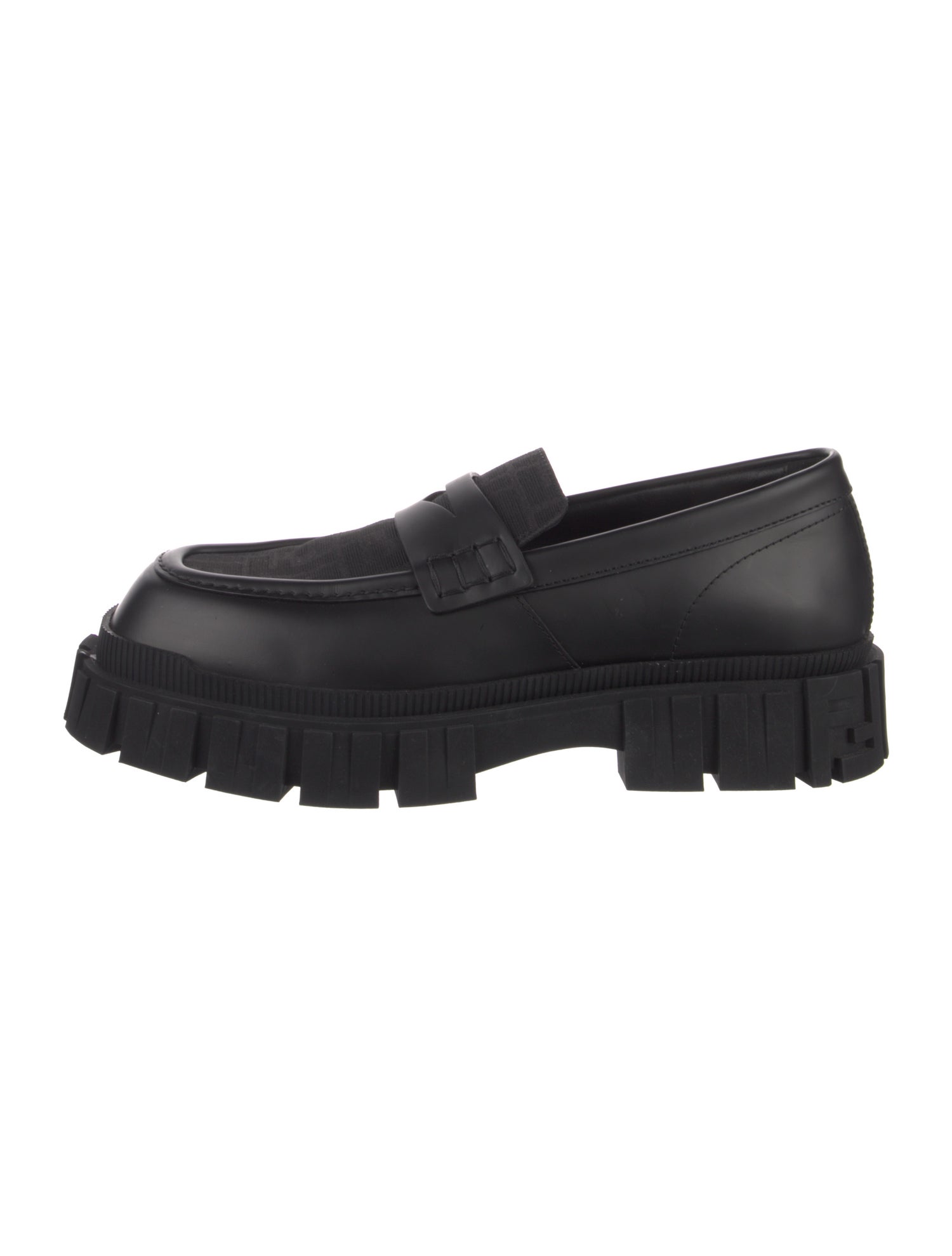 Fendi Zucca FF Logo Leather Dress Loafers