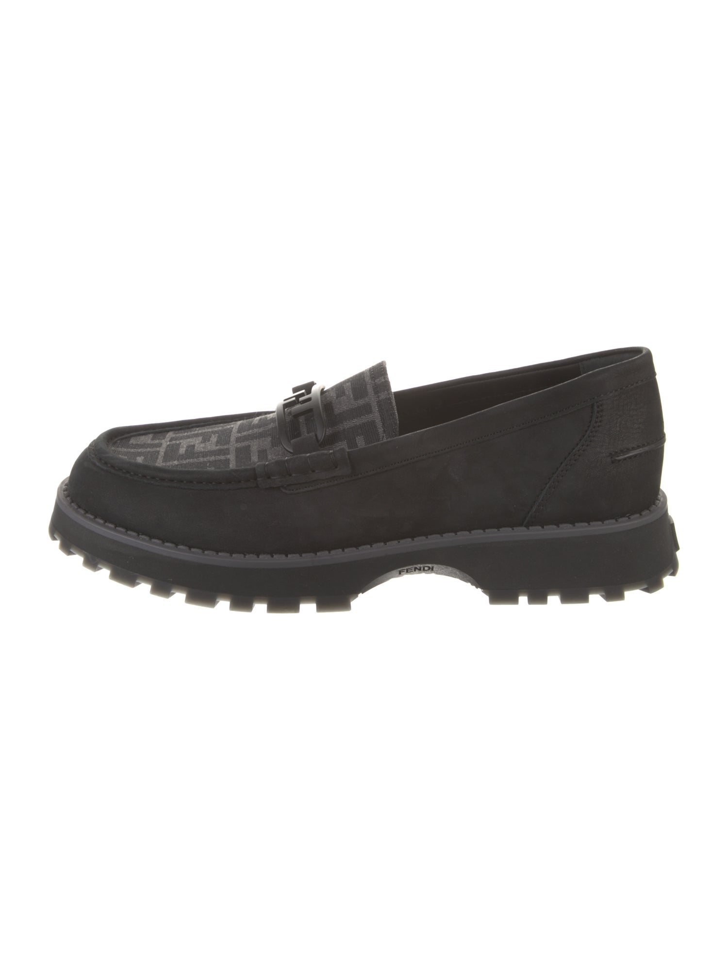 Fendi Zucca FF Logo Suede Loafers
