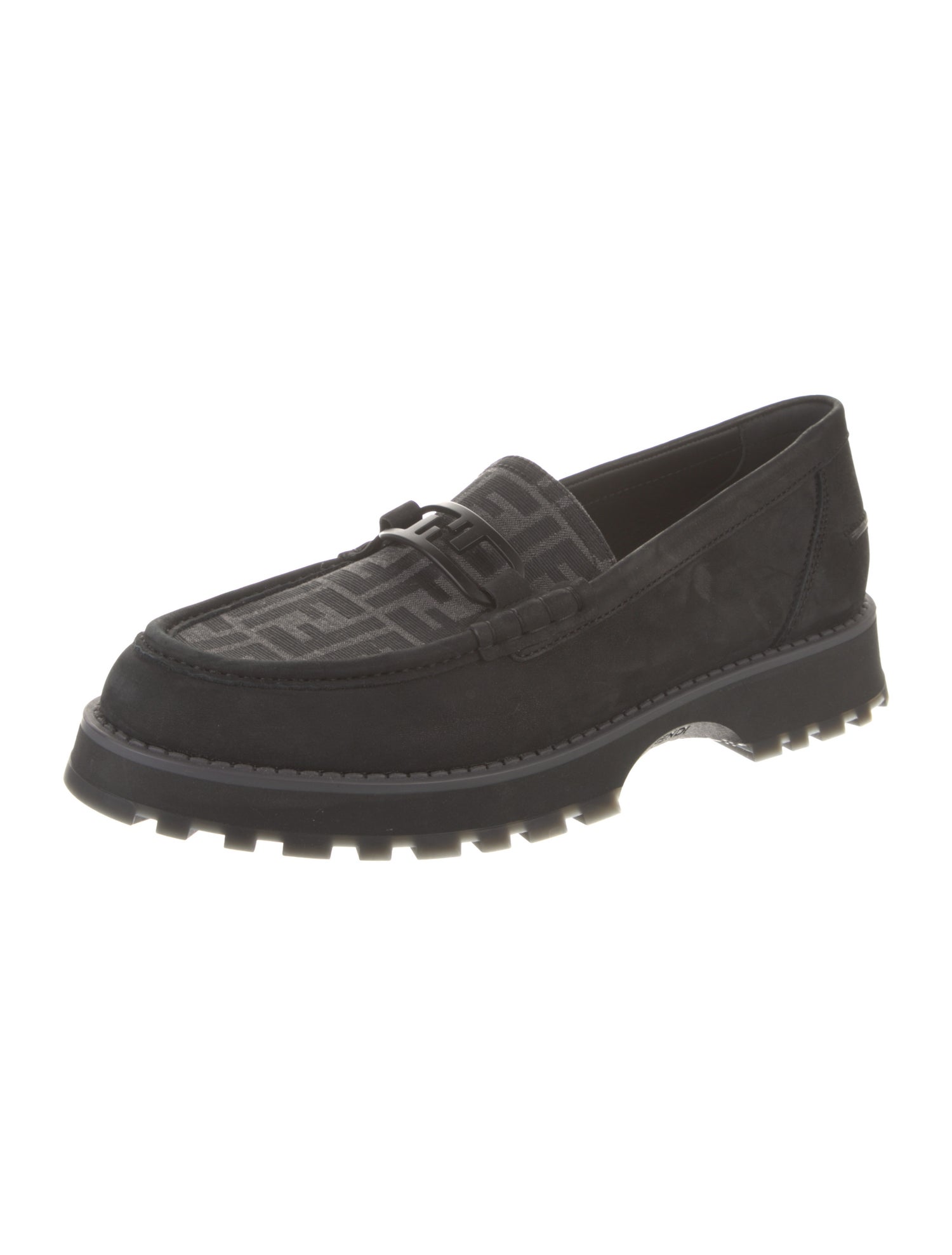 Fendi Zucca FF Logo Suede Loafers