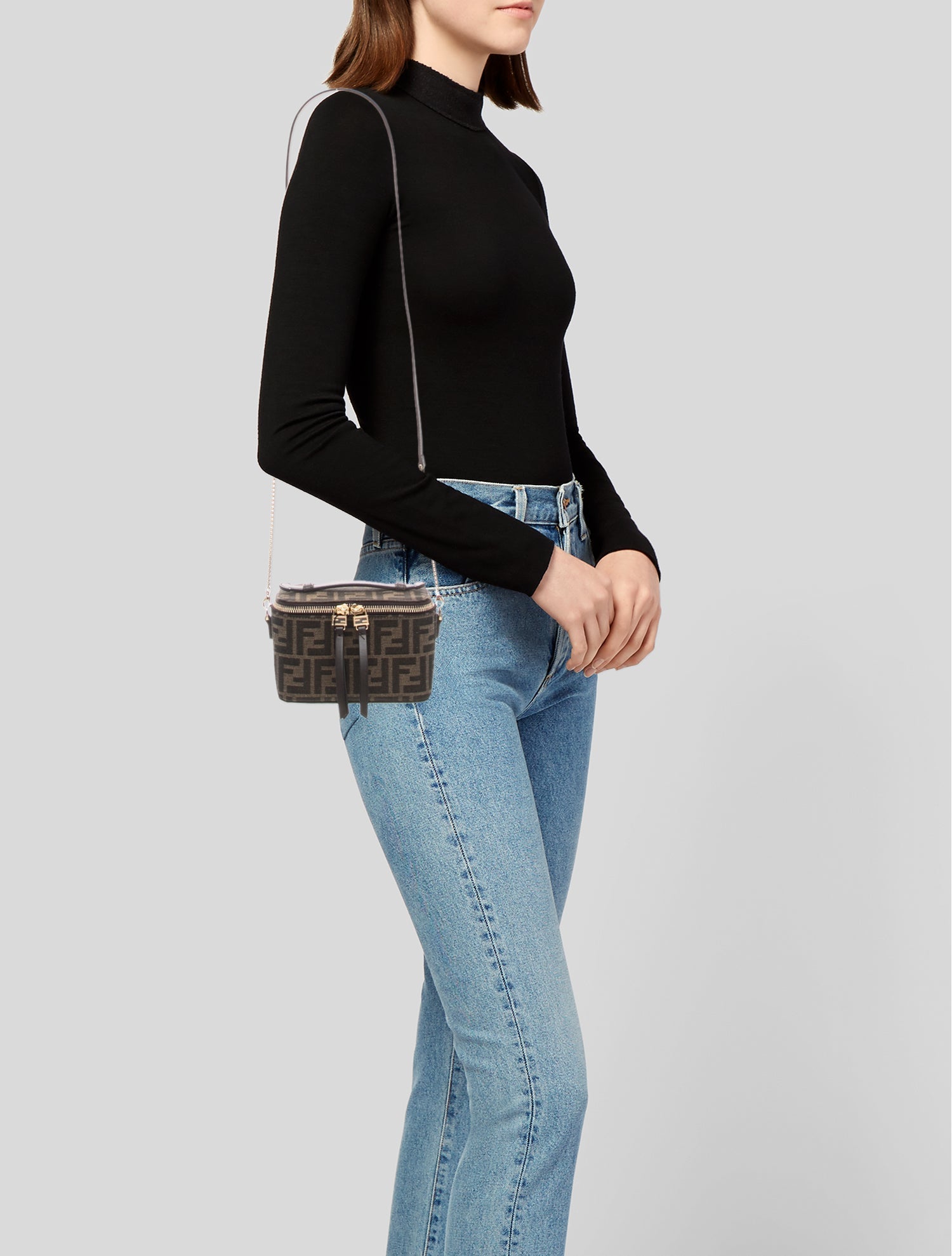 Fendi Zucca FF Crossbody Bag - Black Crossbody Bags, Handbags