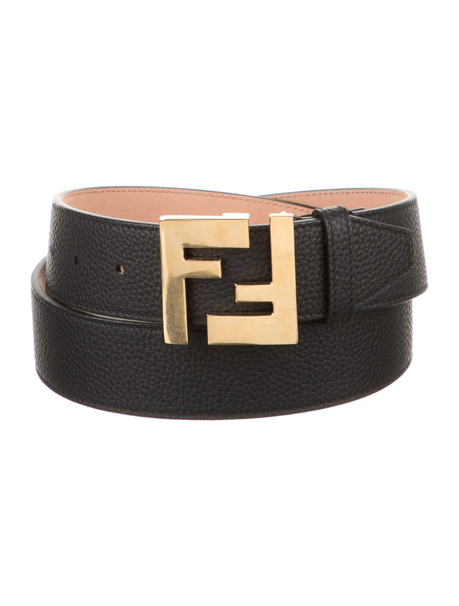 Fendi Signature Logo Leather Waist Belt