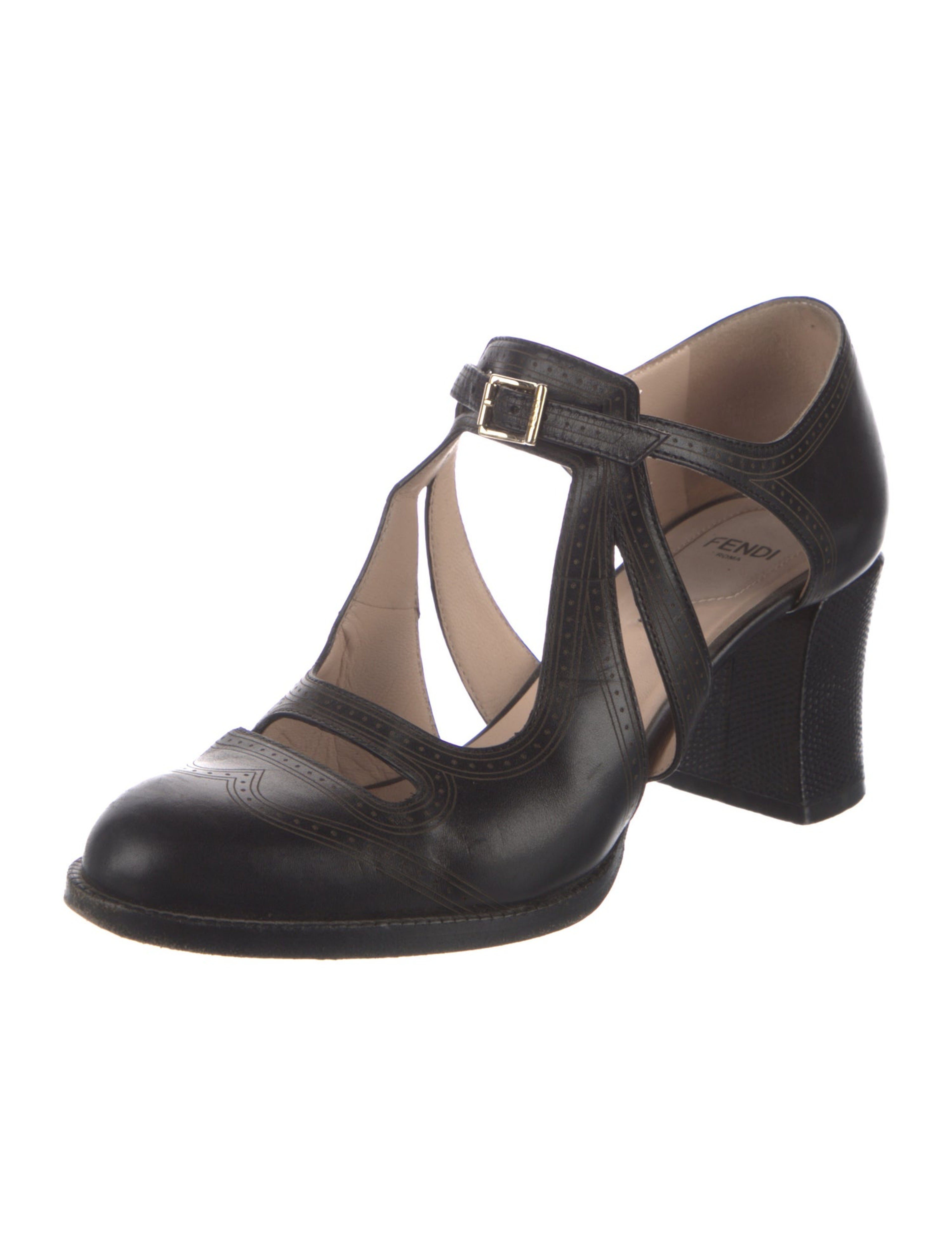 Leather Cutout Accent D'Orsay Pumps