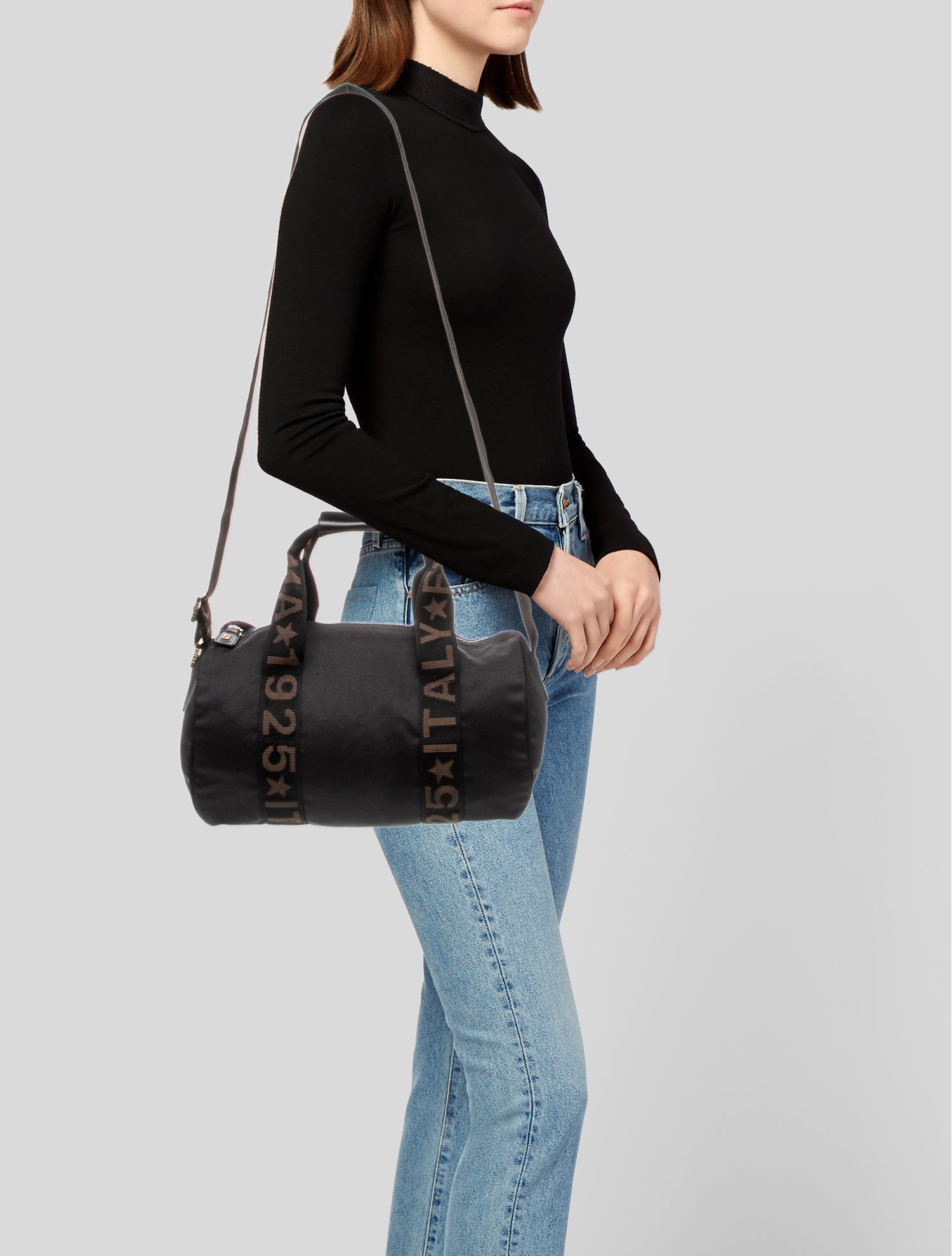 FENDIナイロンハンドバック Fendi Nylon Top Handle Bag Vintage - Black Handle Bags, Handbags