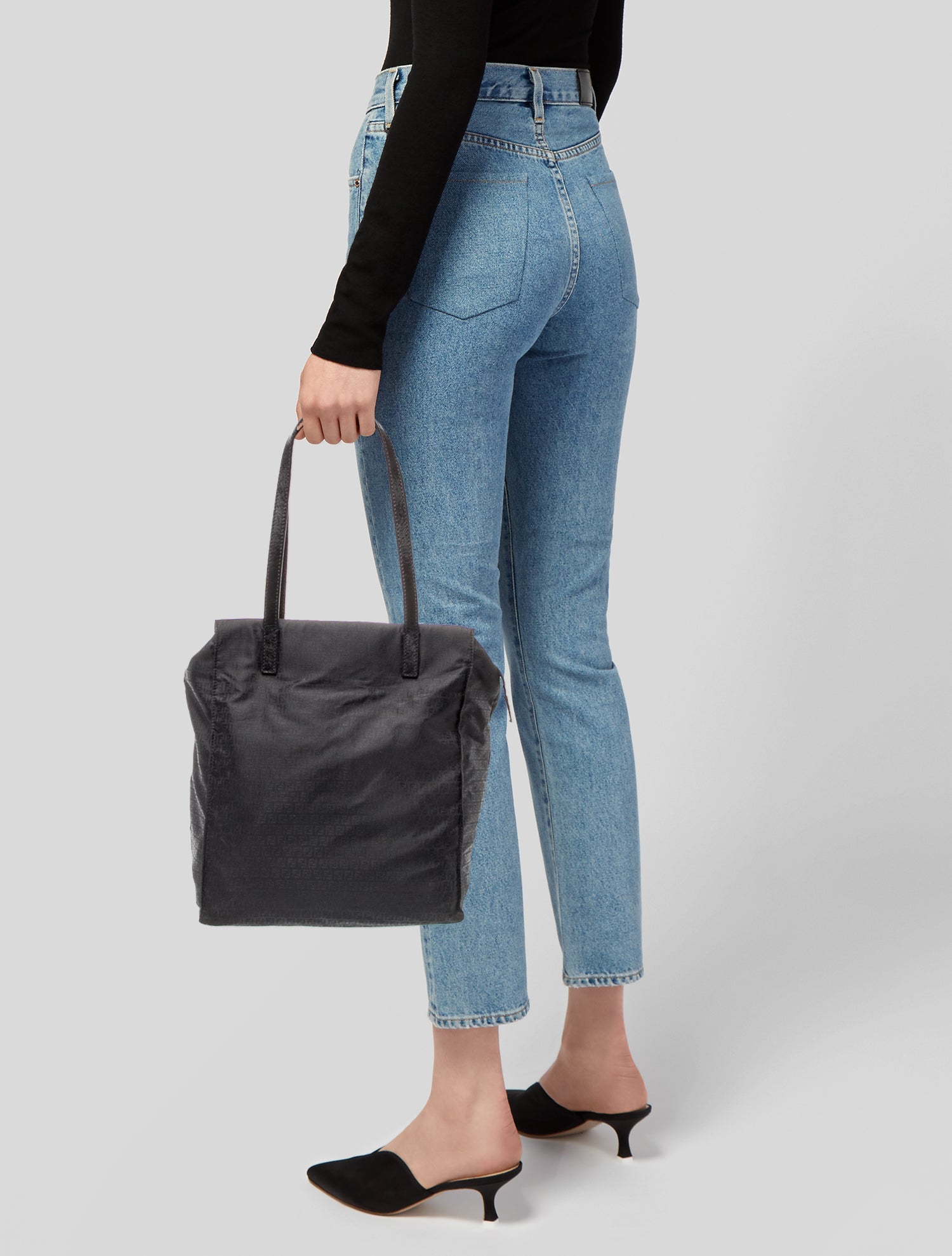 Fendi Zucchino FF Tote Vintage - Black Totes, Handbags - FEN435192