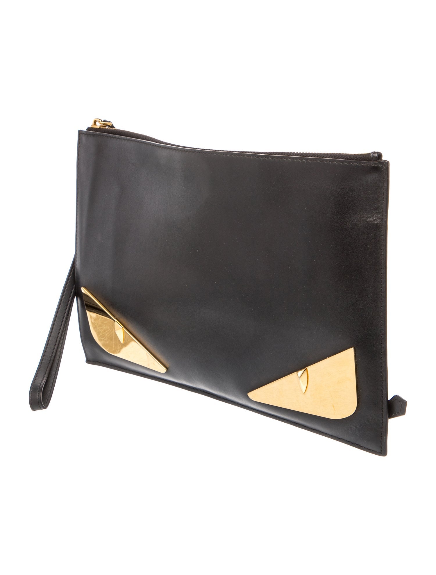 マスクリ　ウィヂィアント Fendi Monsters Monster Eye Pouch - Black Clutches, Handbags