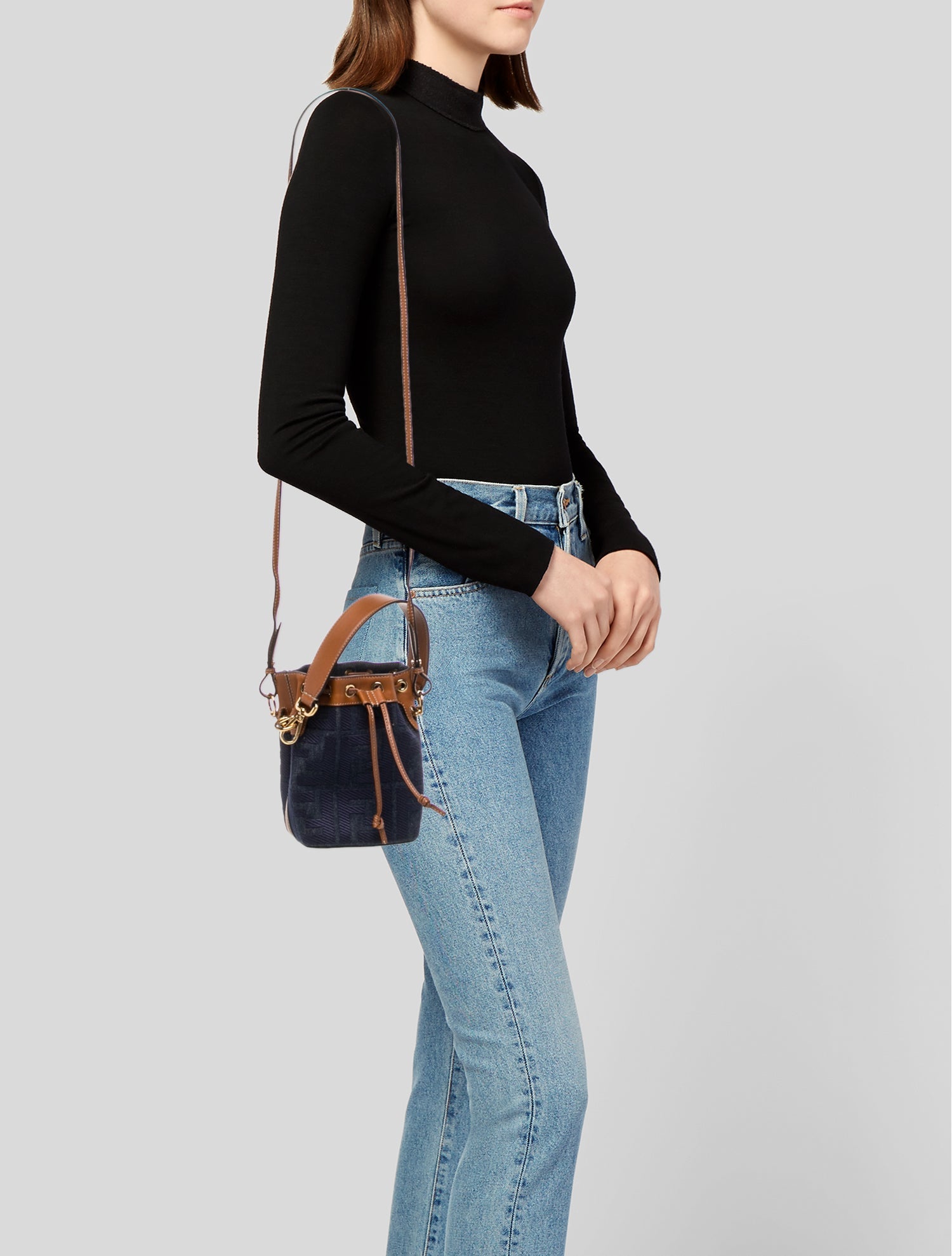 Fendi Zucca FF Mon Tresor - Blue Bucket Bags, Handbags - FEN435317
