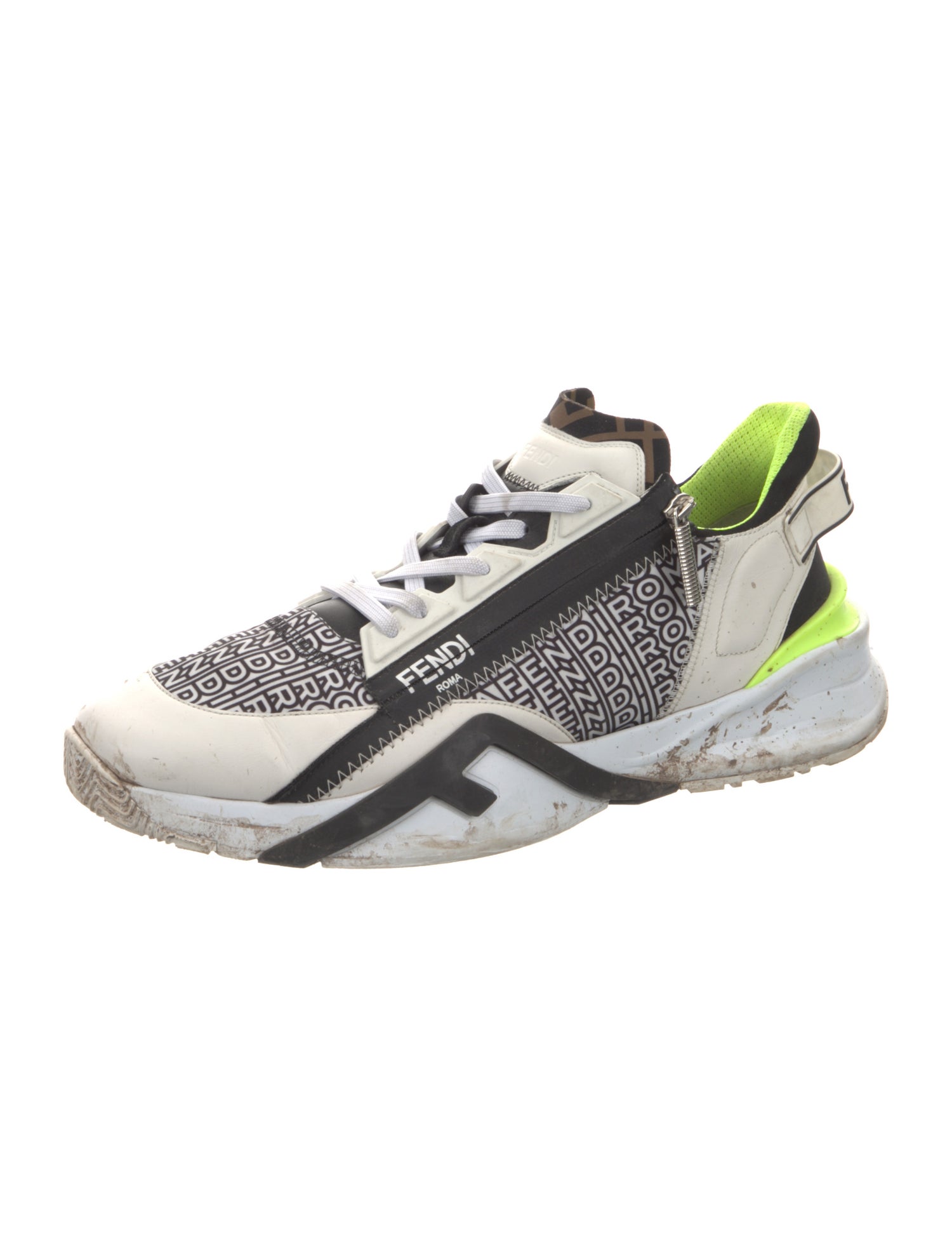 Fendi Leather Printed Sneakers