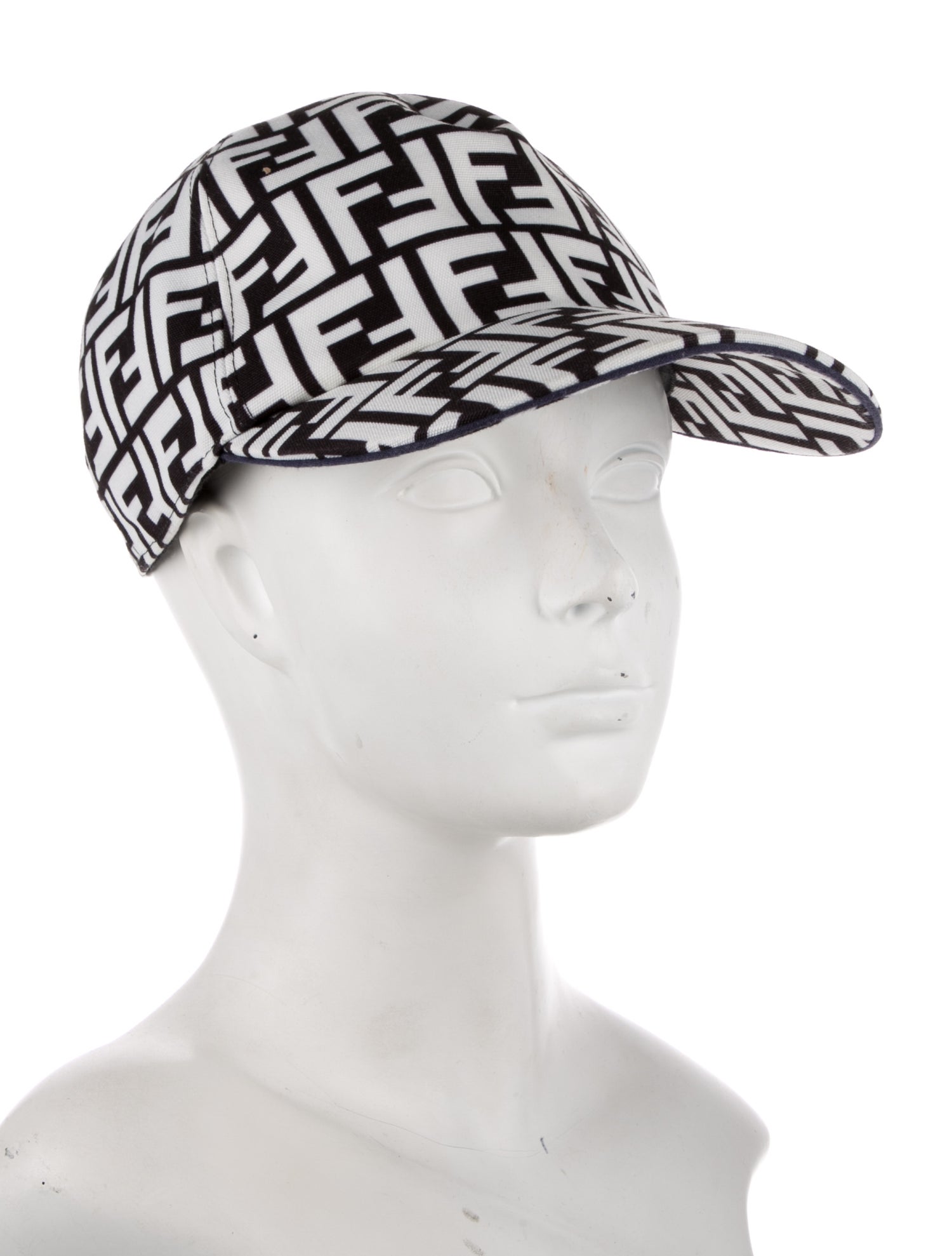 Fendi Fendi FF Jacquard Logo Baseball Cap - Black Hats
