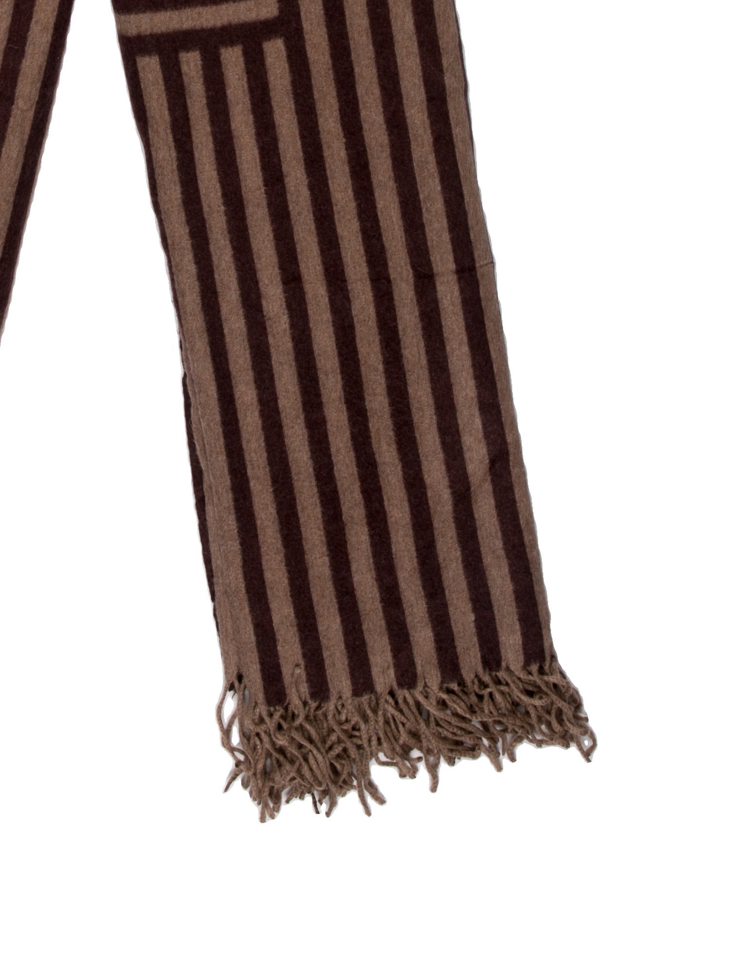 Fendi Brown Striped Silk Throw