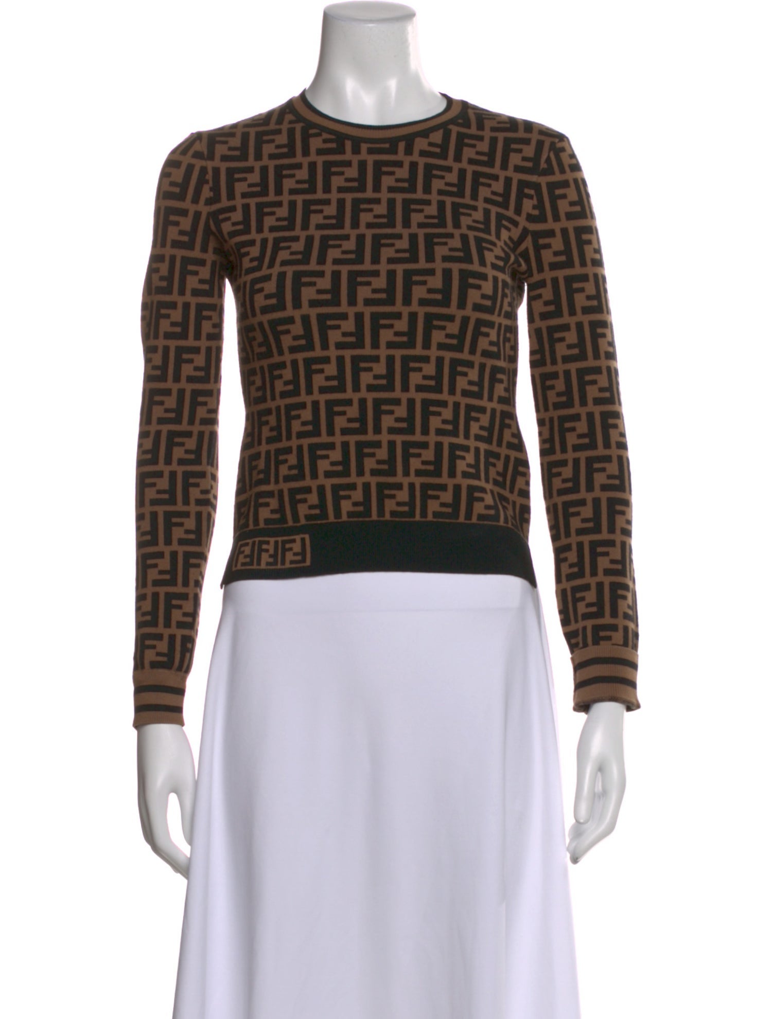 Fendi Graphic Print Crew Neck Sweater