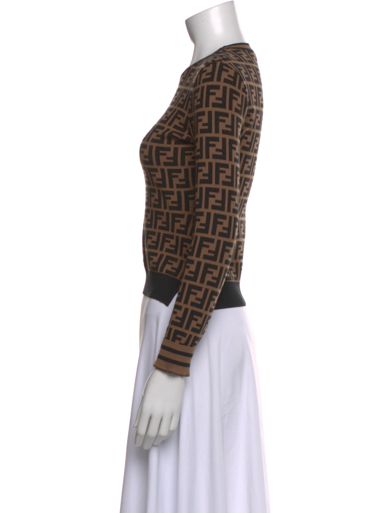 Fendi Graphic Print Crew Neck Sweater