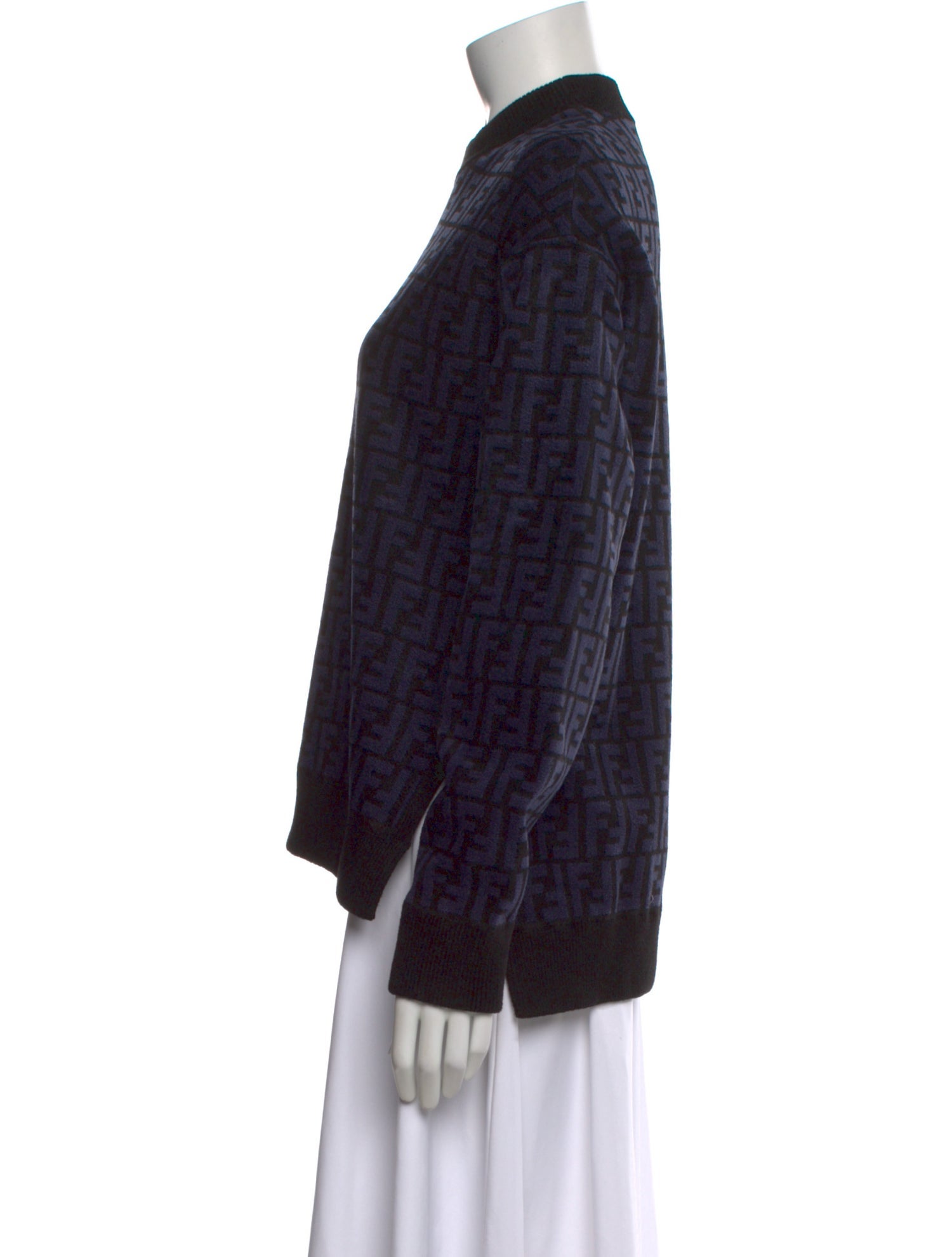 Fendi Graphic Print Mock Neck Sweater