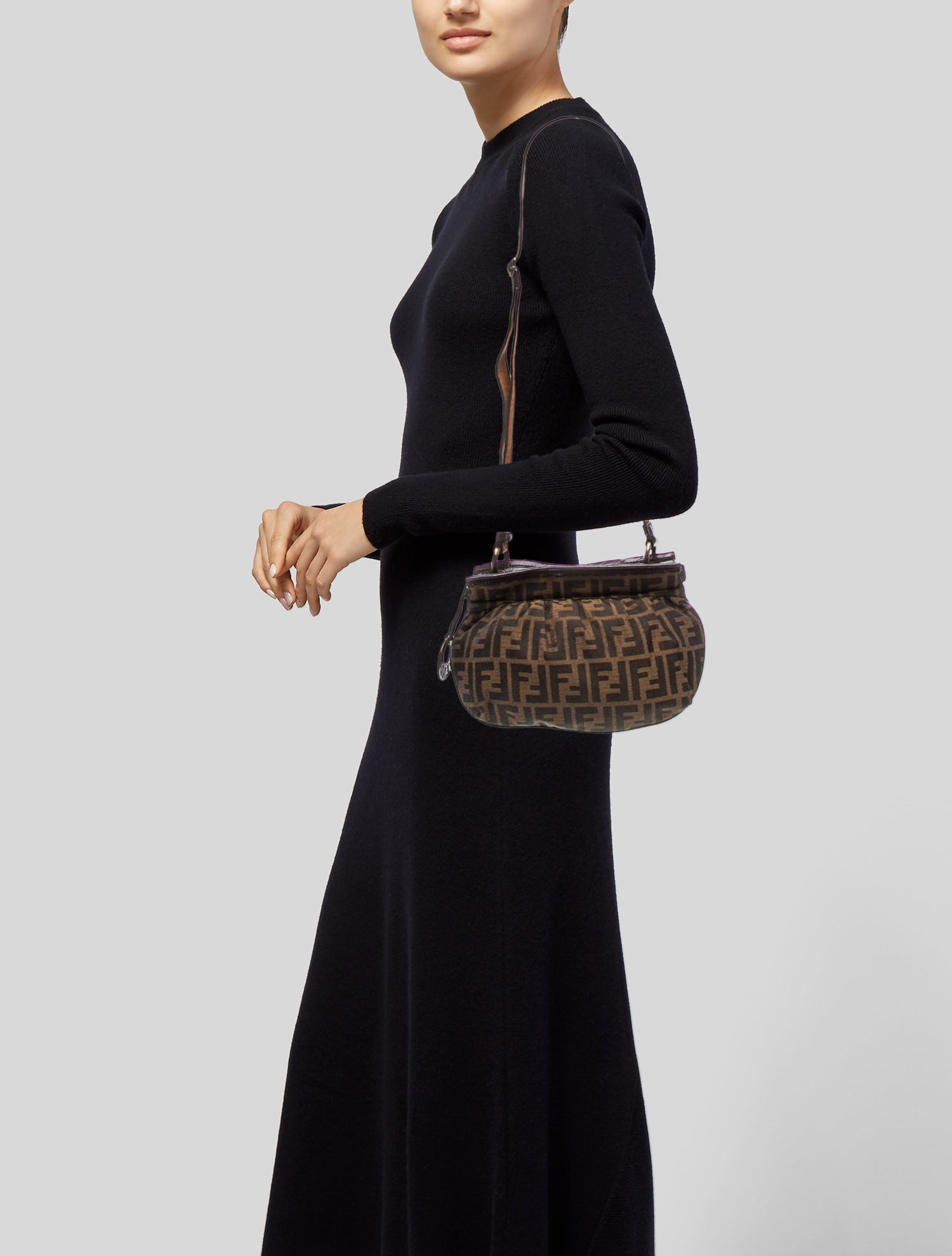フェンウィック　ff807 Fendi Zucca FF Zucca Bag - Brown Crossbody Bags, Handbags