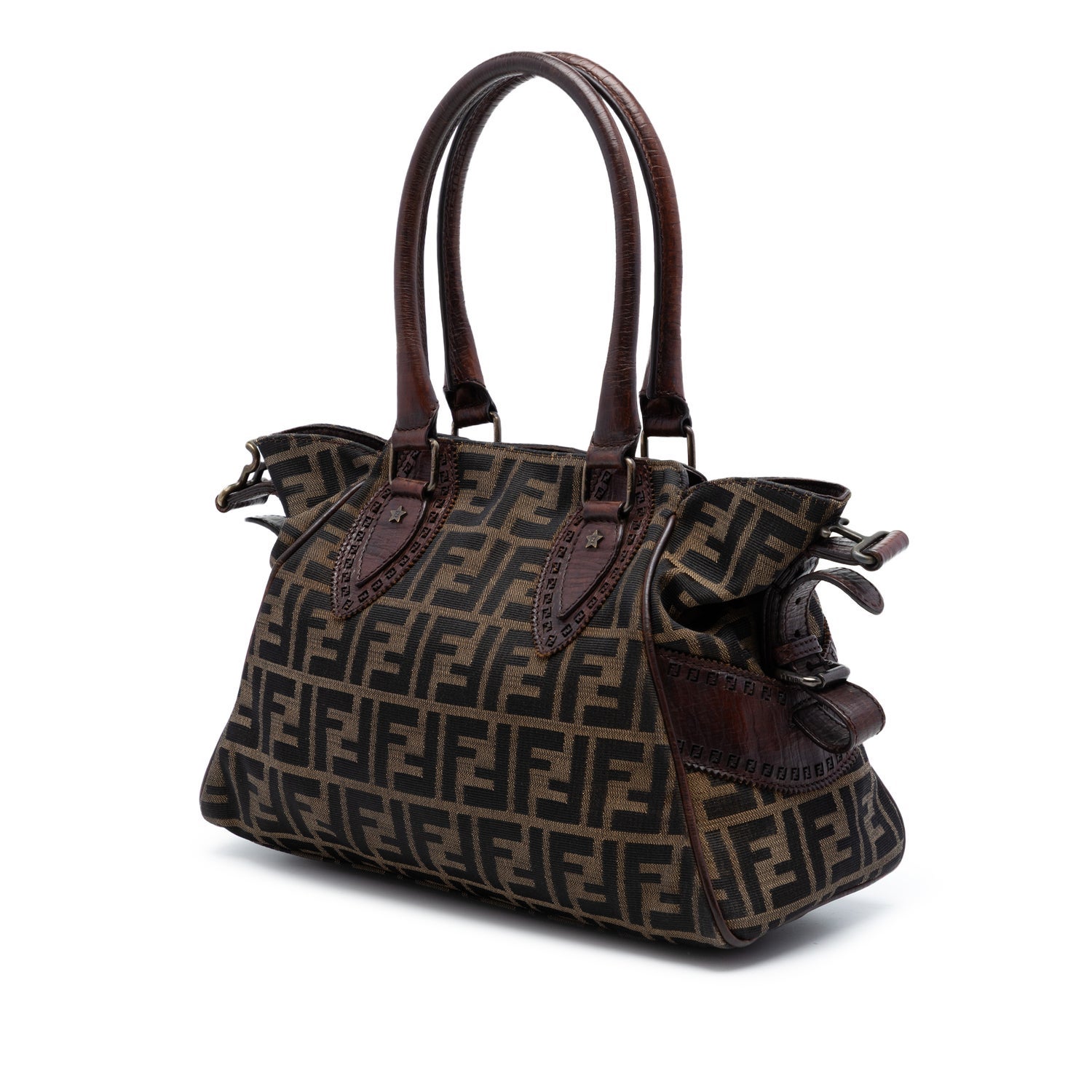 Fendi Zucca Canvas Etniko Handbag - Brown Handle Bags, Handbags